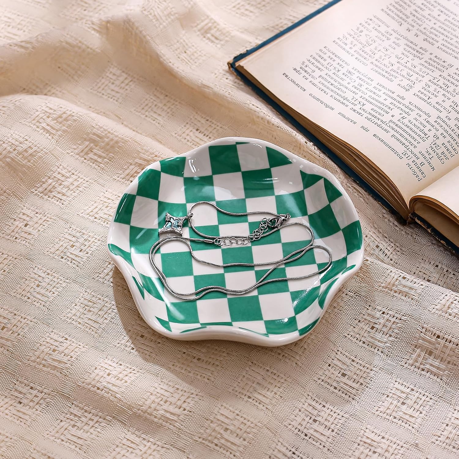 Ceramic Jewelry Tray / Green
