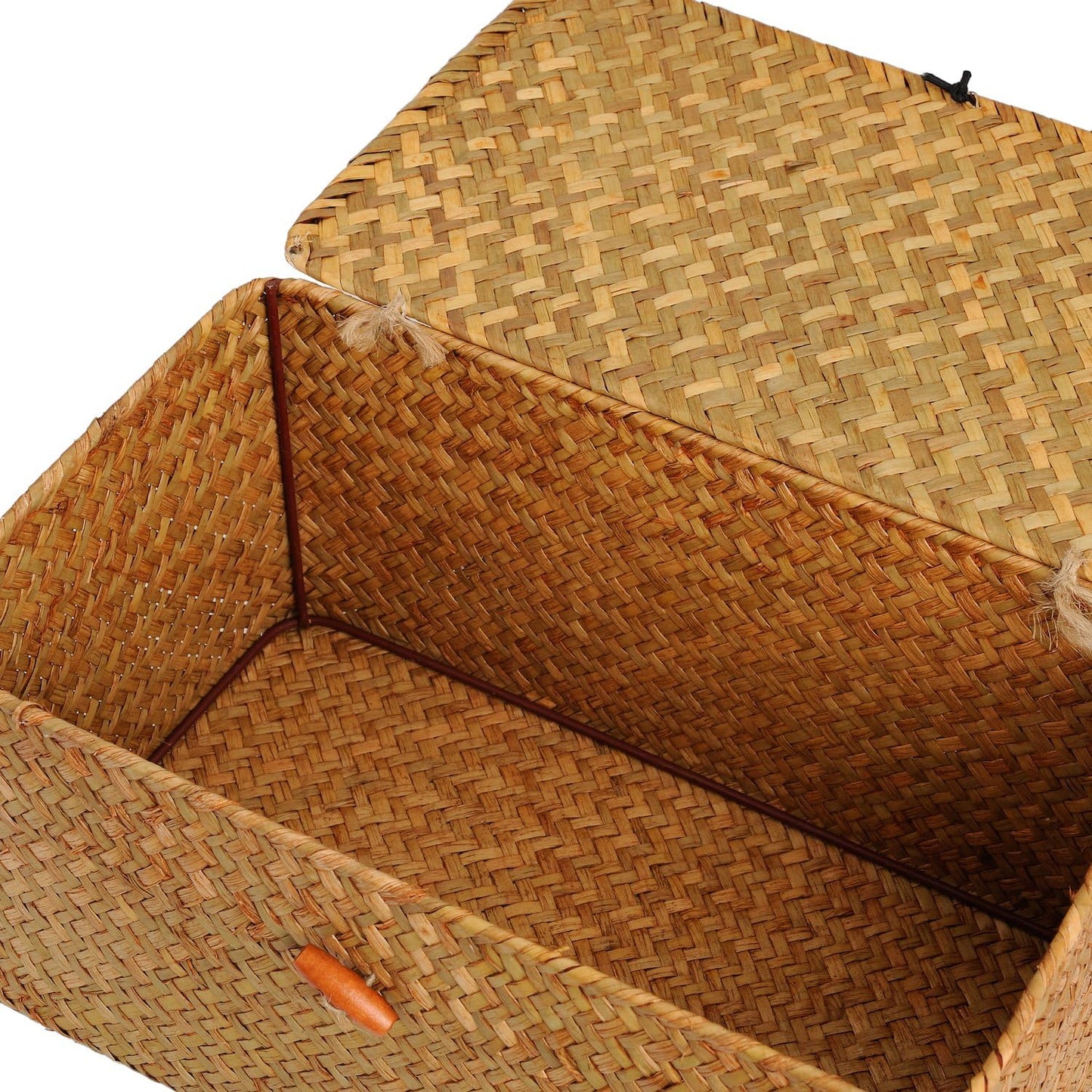 Seagrass Basket / Woven Wicker Storage Bins / Natural / Set of 3