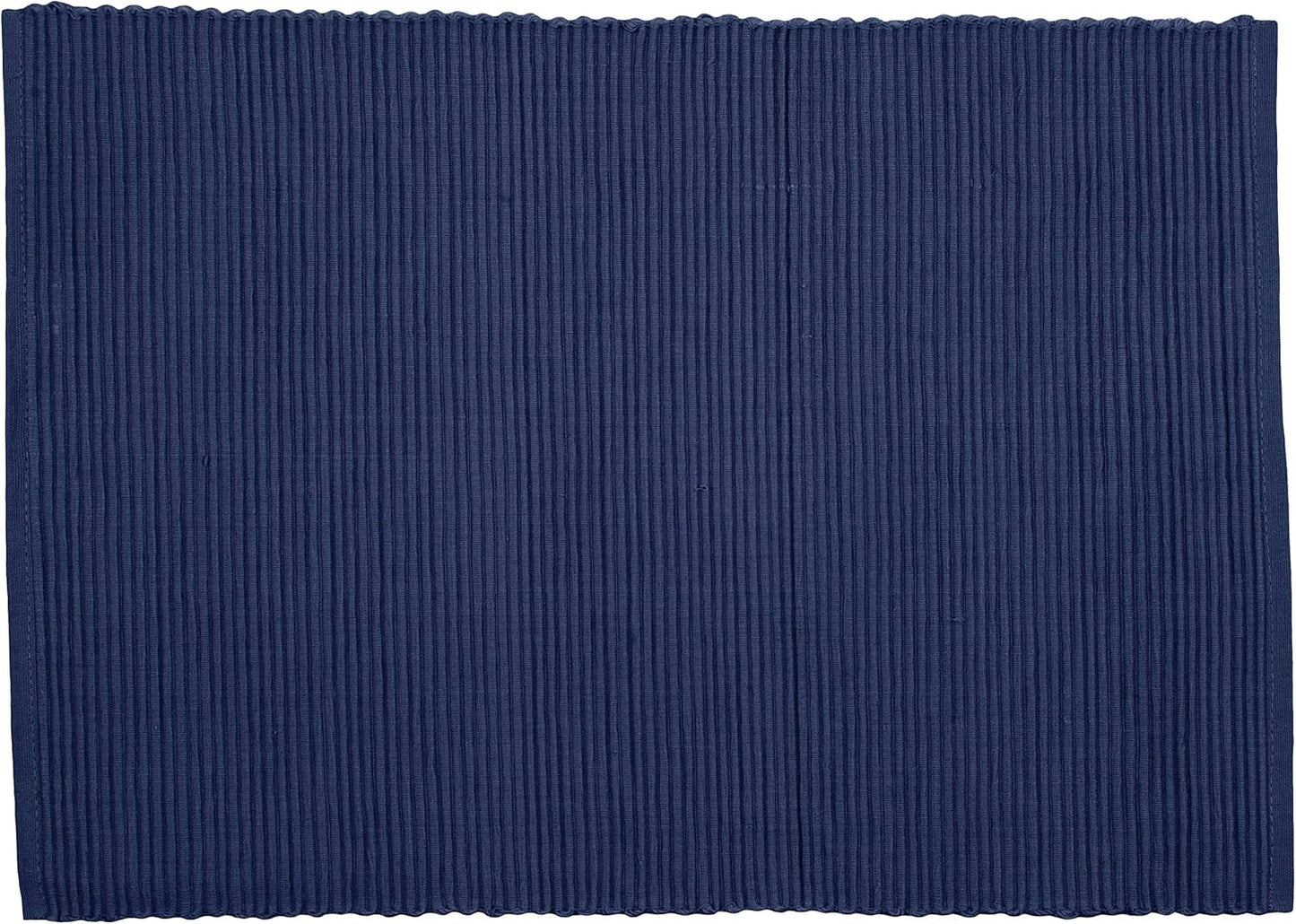 Now Designs Spectrum Placemats Ribbed Cotton, Indigo Blue, 19x13 inches, Set of 4, (901421aa) (Pack of 2)