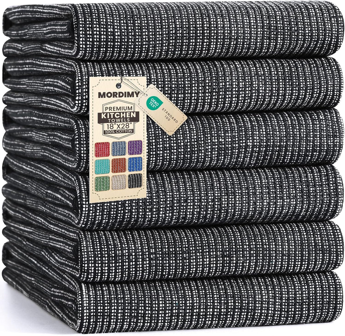 RECYCO Halloween Waffle Kitchen Towel Set of 2 - Quick Dry Microfiber Sustainable Dish Towels - Absorbent Reusable Cleaning Tea Towels - Lightweight Hand Towels,16”x 28”, Spooky Soiree