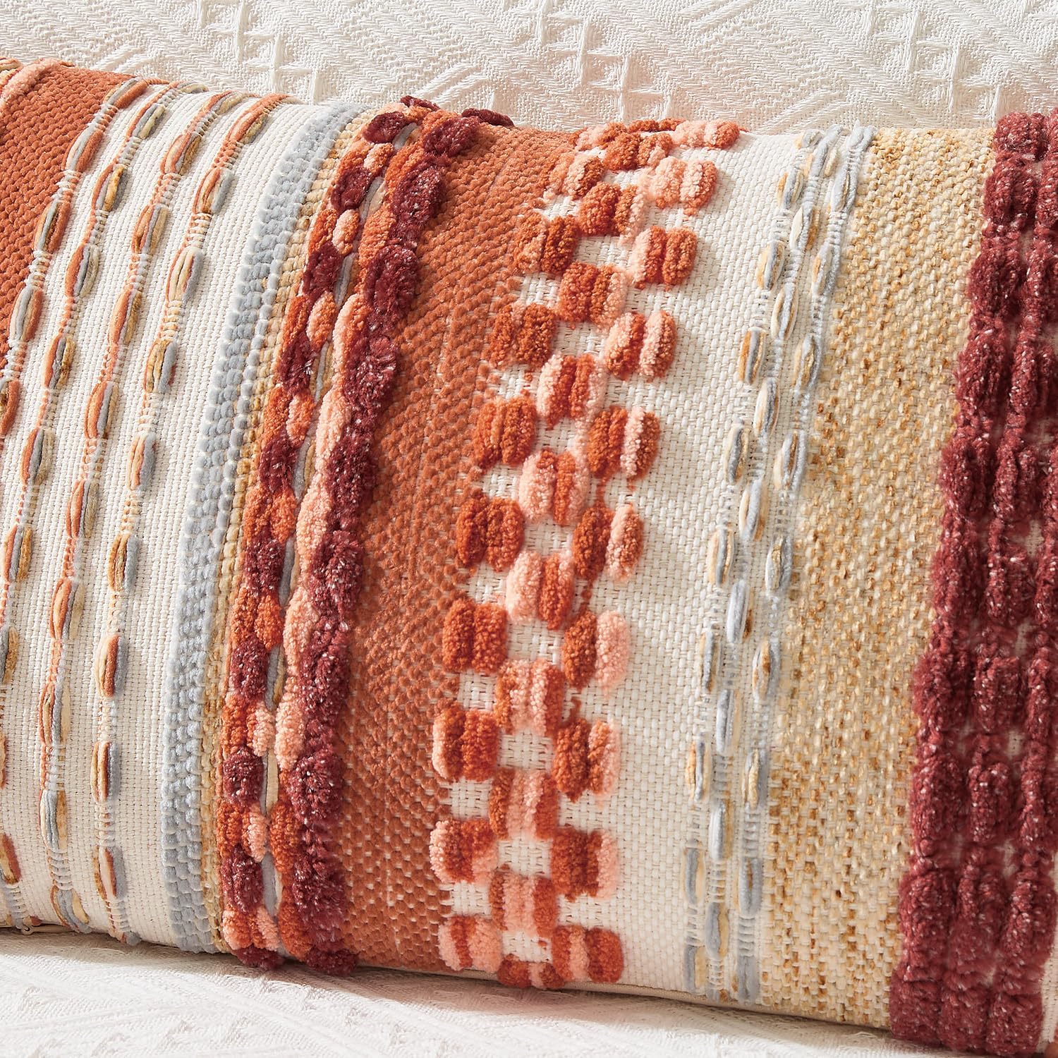 Kevin Textile Long Lumbar Pillow Cover Fall Boho Decorative Rectangle / 36 x 14 / Burnt Orange