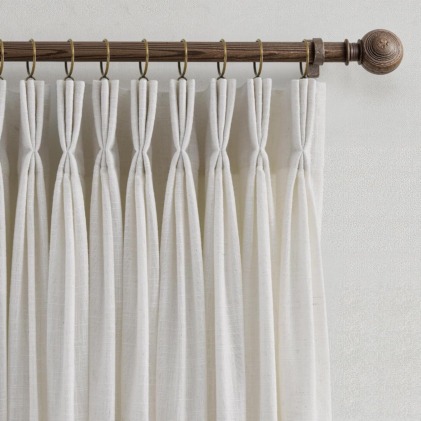 TWODRAPES 60 Inch Width 90 Inches Long Linen Pinch Pleated Curtains 1 Panel