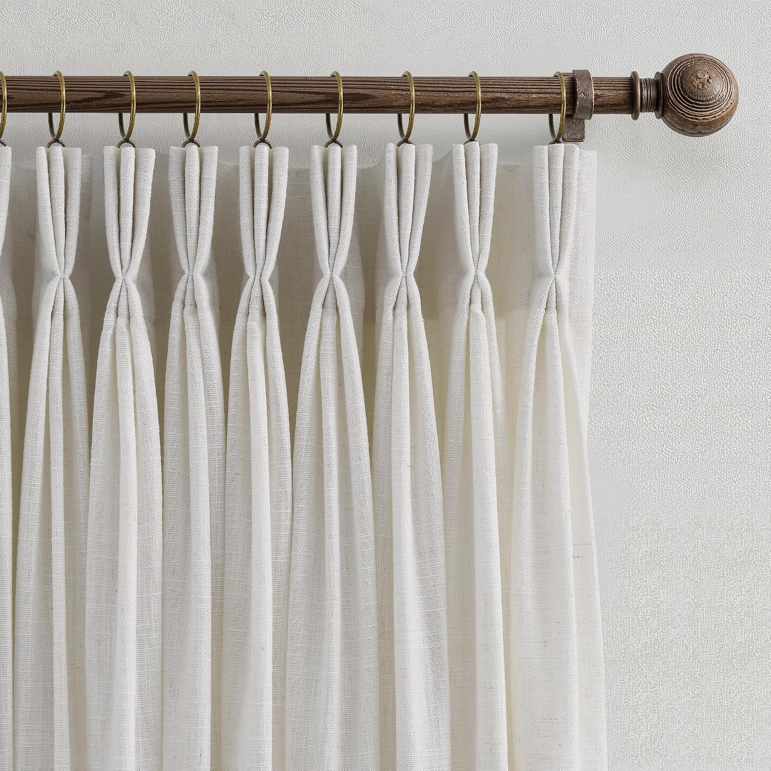 TWODRAPES 60 Inch Width 90 Inches Long Linen Pinch Pleated Curtains 1 Panel