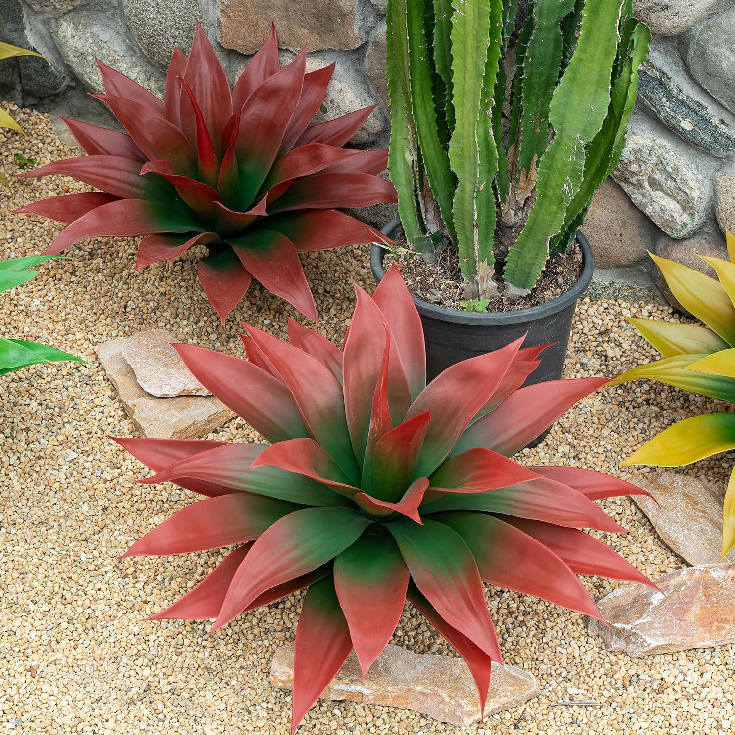 Artificial Agave Plants / Wine Red