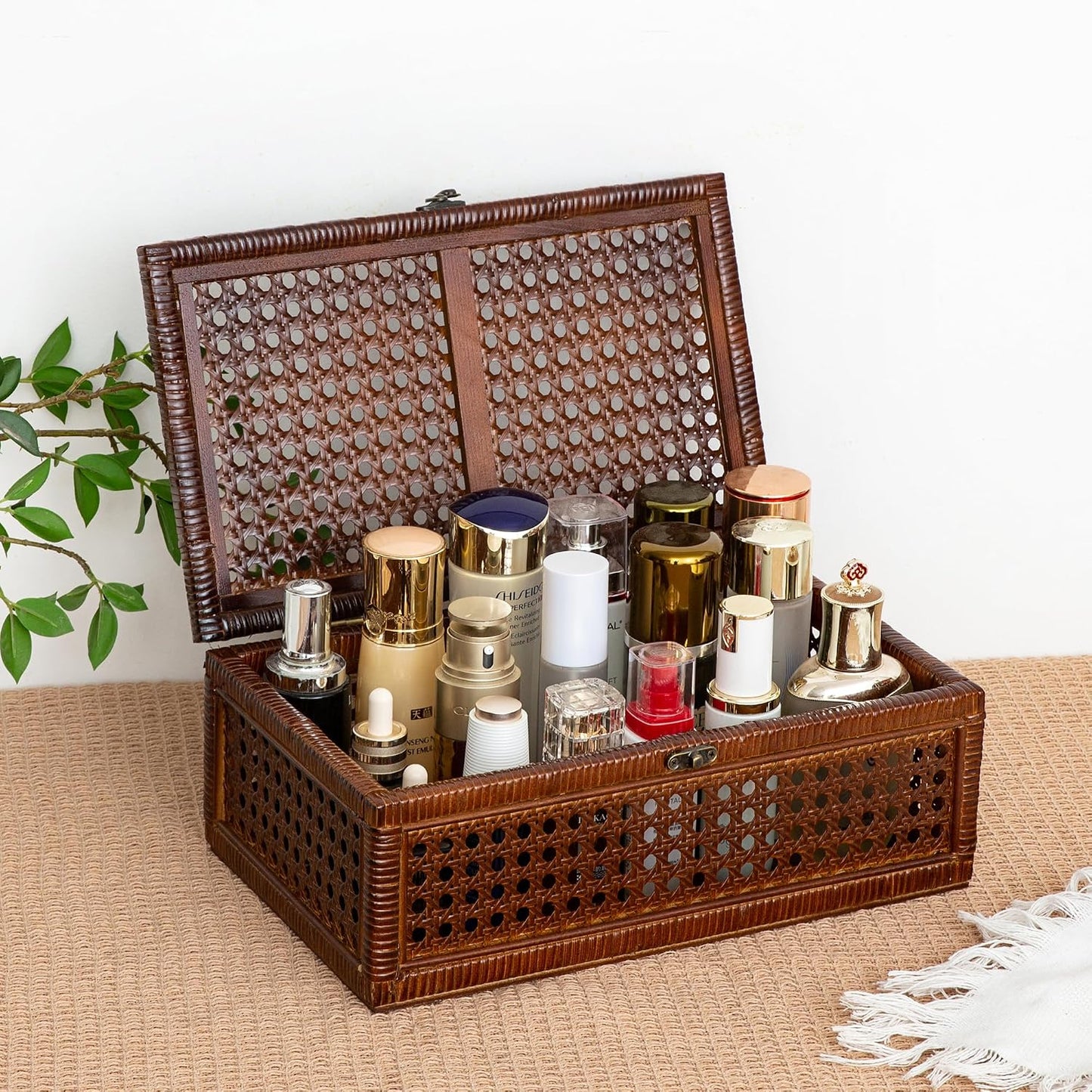 rattan boxes / handmade large rattan box / Natural / Set of 2