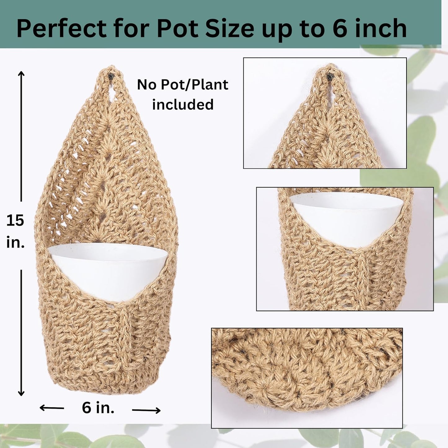 Macrame Wall Plant Hanger / Brown / Large / Set of 2