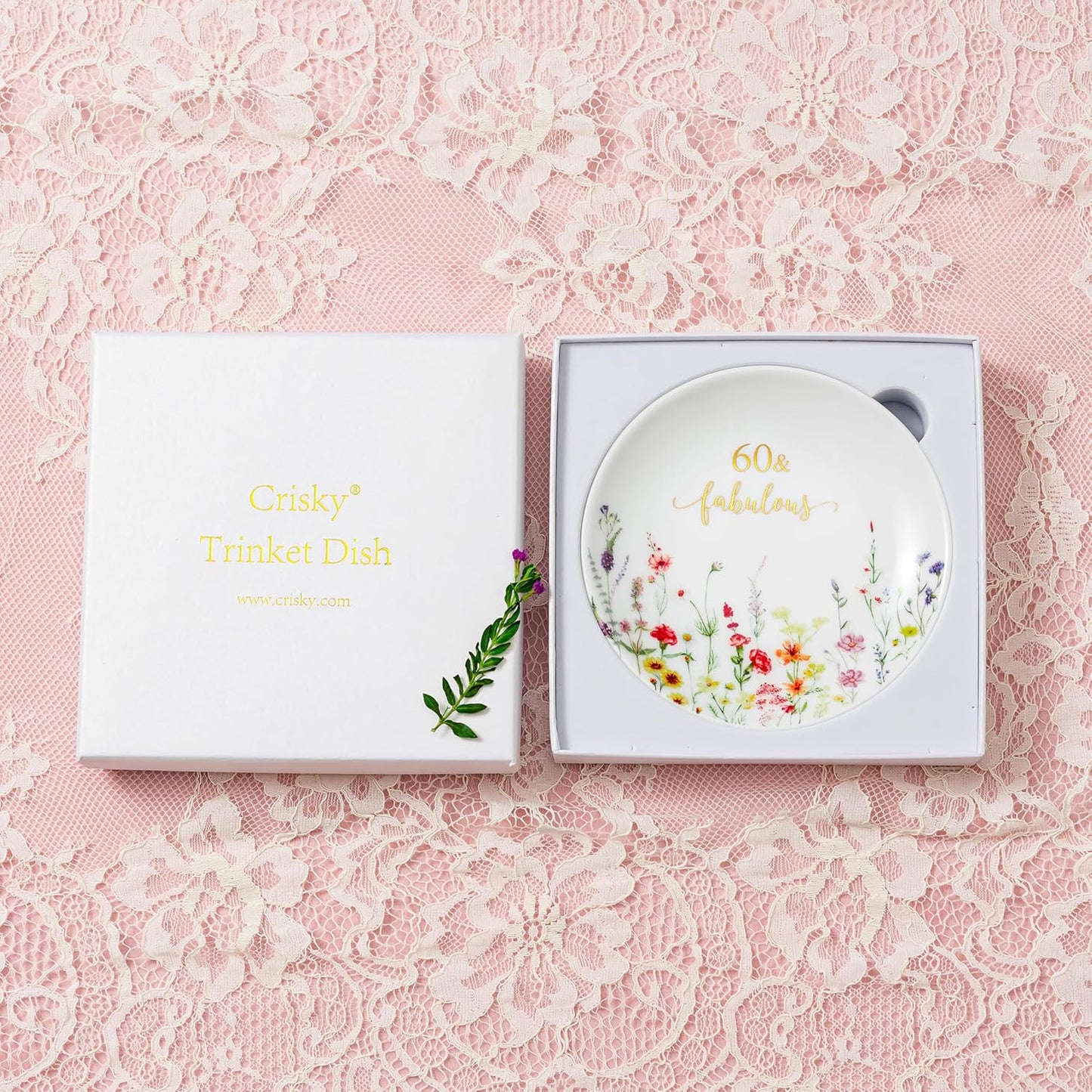 60 Fabulous Jewelry Ring Dish for Women 60th Birthday Gifts Idea for 60 Year / Birthday 60 Fabulous
