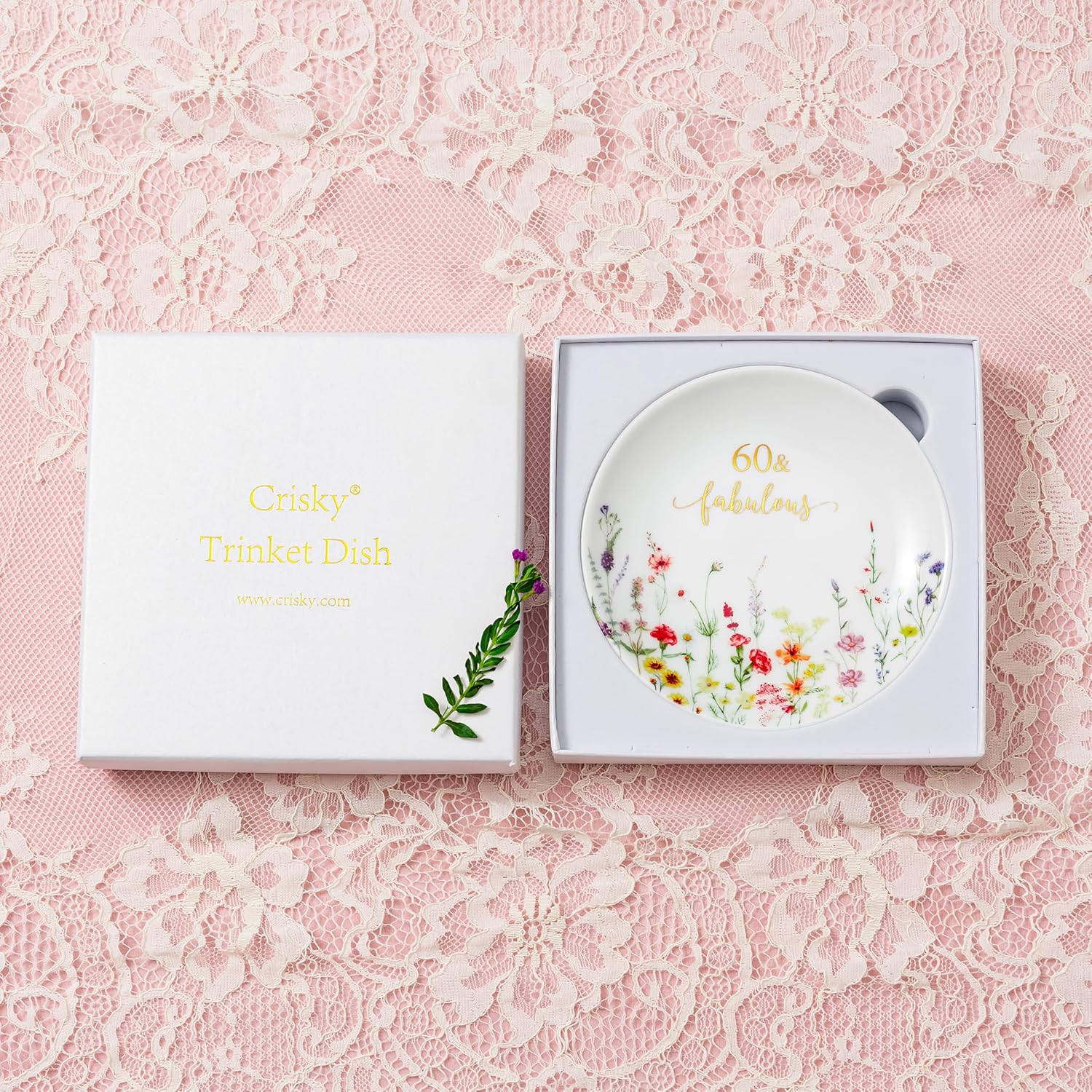 60 Fabulous Jewelry Ring Dish for Women 60th Birthday Gifts Idea for 60 Year / Birthday 60 Fabulous