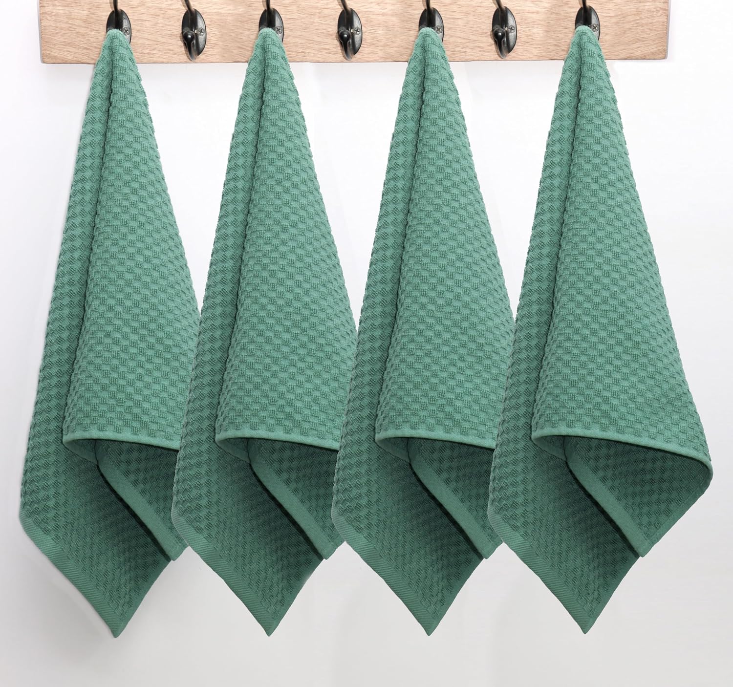 COTTON CRAFT Amazing Kitchen Towel - 12 Pack 100% Cotton Waffle Terry Towel | Seafoam 16x28 inch Euro Café Waffle Weave