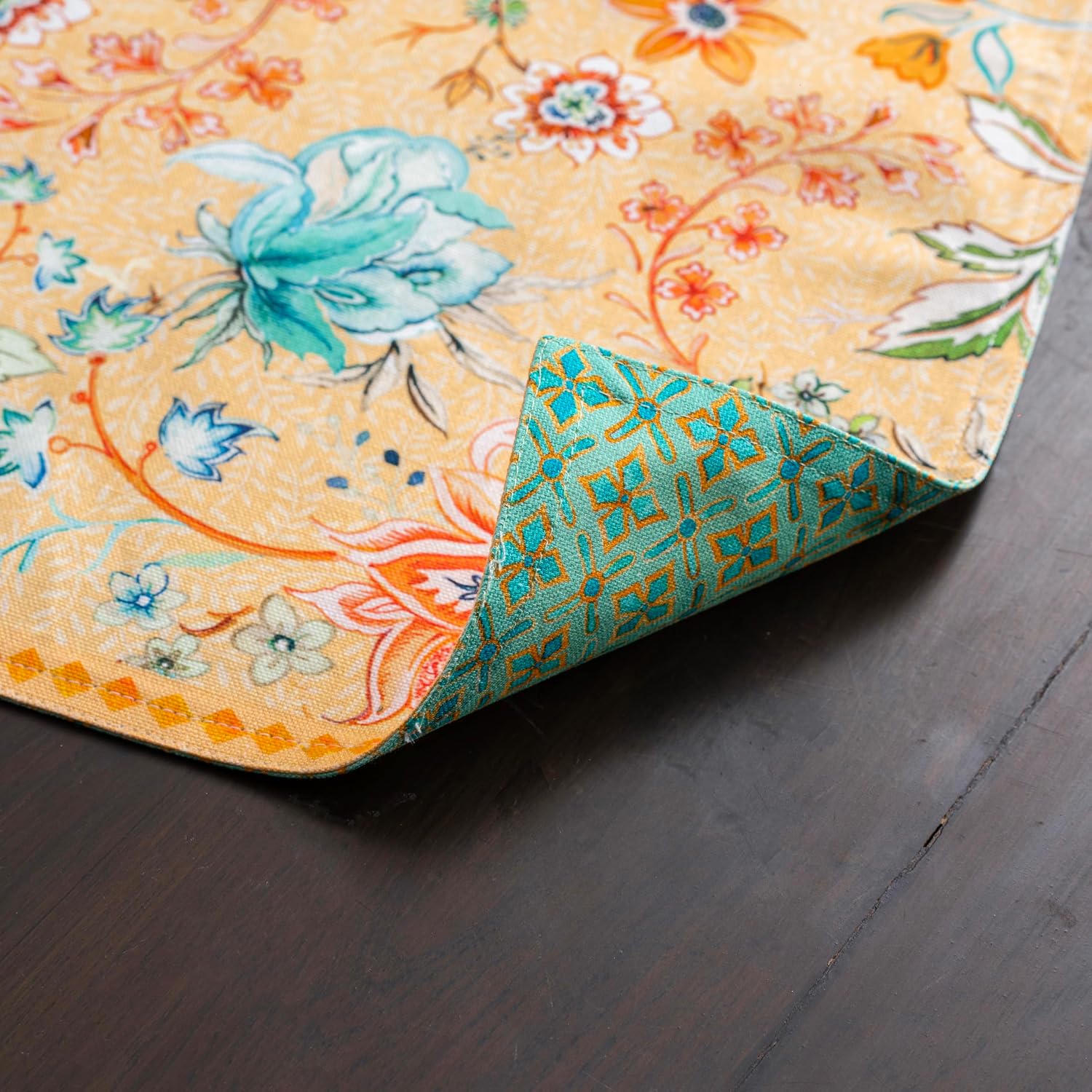 Maison d' Hermine Placemats Set of 4 Reusable 100% Cotton (13"x19") | Cloth Place Mats Washable Table Mats for Kitchen