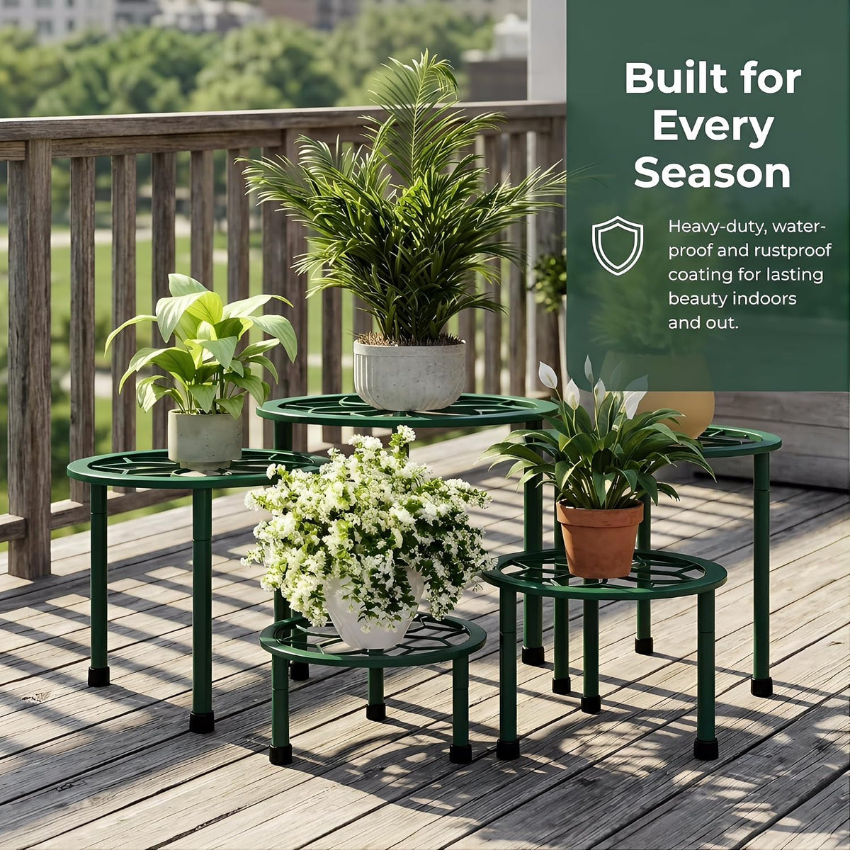 Metal Plant Stand Indoor Outdoor,Indoor Plant Stands for Patio Rust Proof,Heavy Duty Flower Pot Stands for Multiple