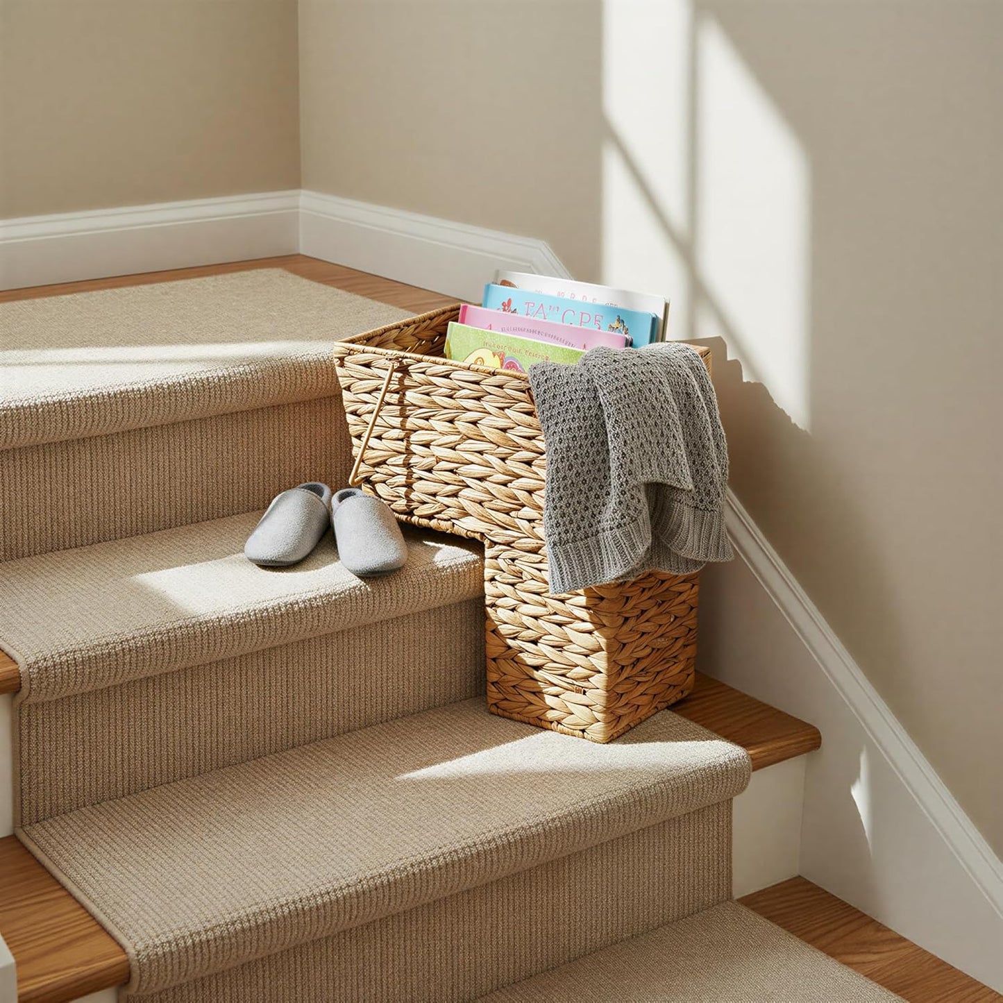 Wicker Stair Basket / Water Hyacinth