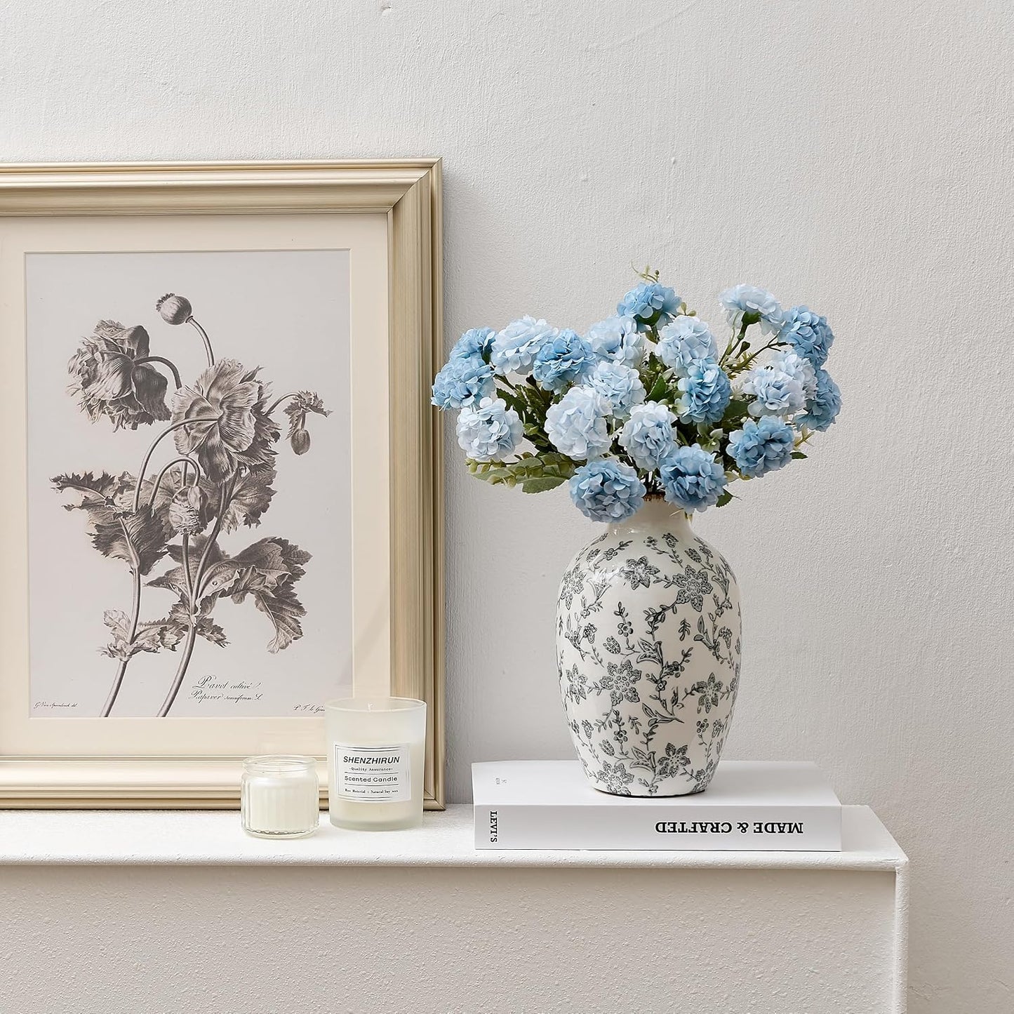 Modern Farmhouse Ceramic Vase / Gray- 7.95