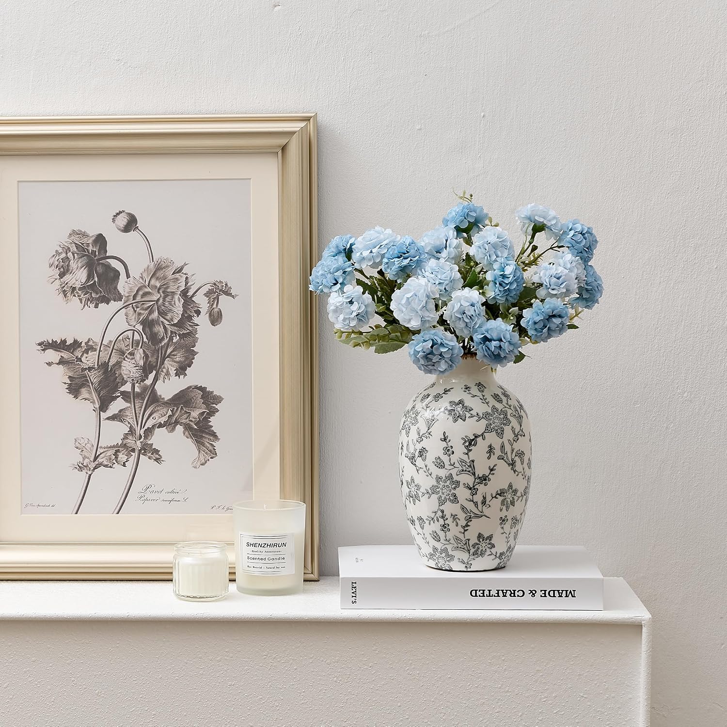 Modern Farmhouse Ceramic Vase / Gray- 7.95