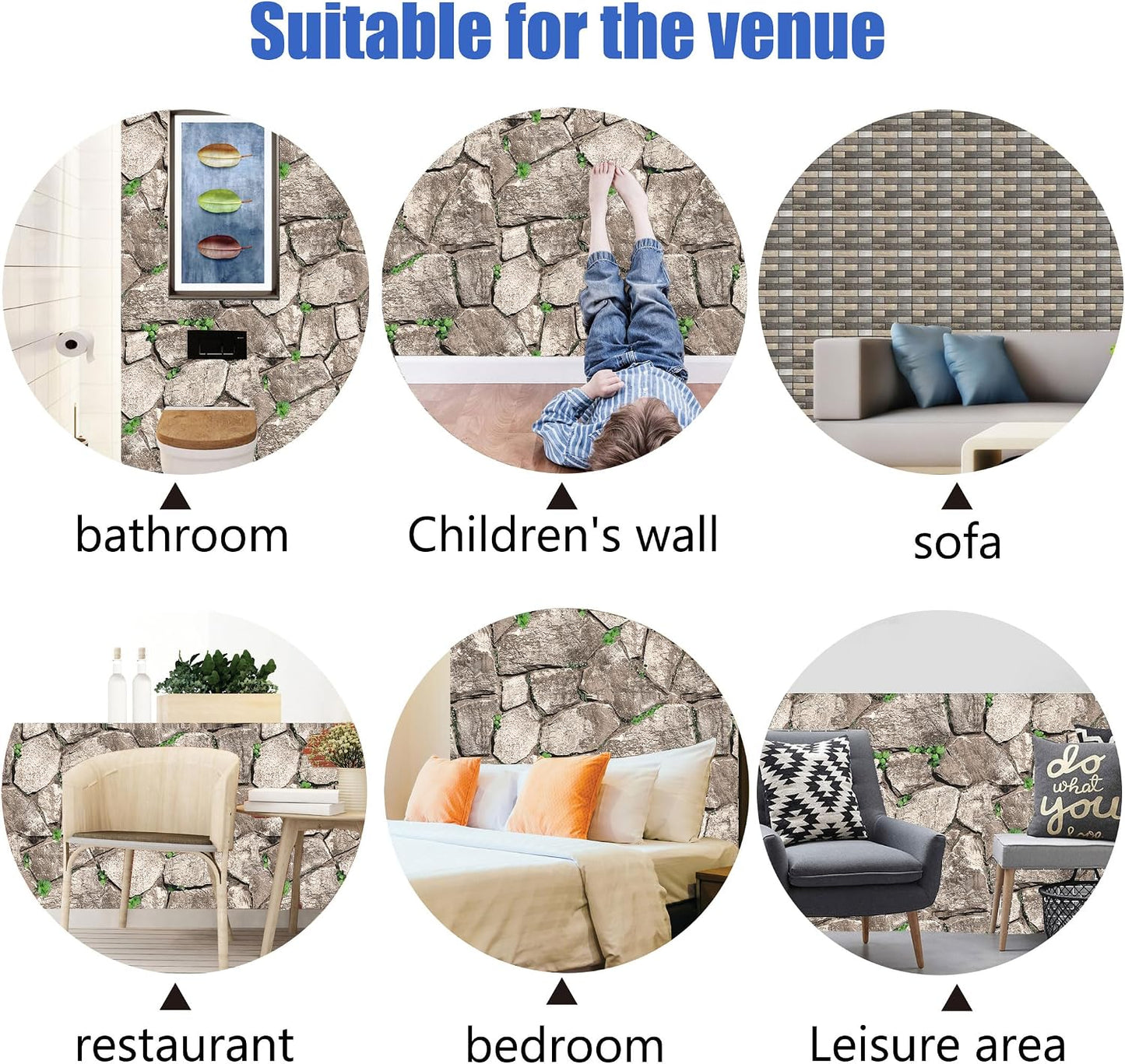 3D Panels Peel and Stick,Simulated Stone Wall,PVC Waterproof Self Adhesive Decorative for Interior Wall Decor,Living