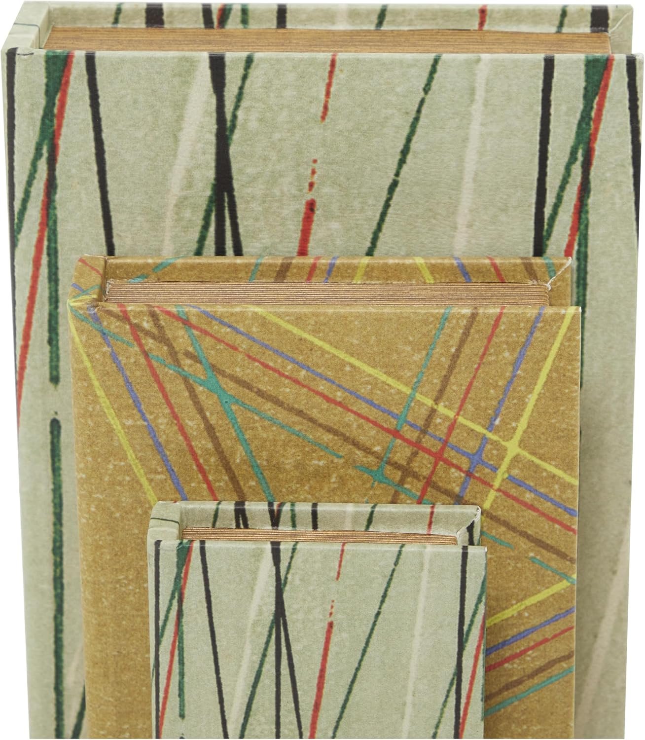 Faux Leather Abstract Decorative Box Faux Storage Book Book Shaped / Green / 11.90", 9.15", 6.40