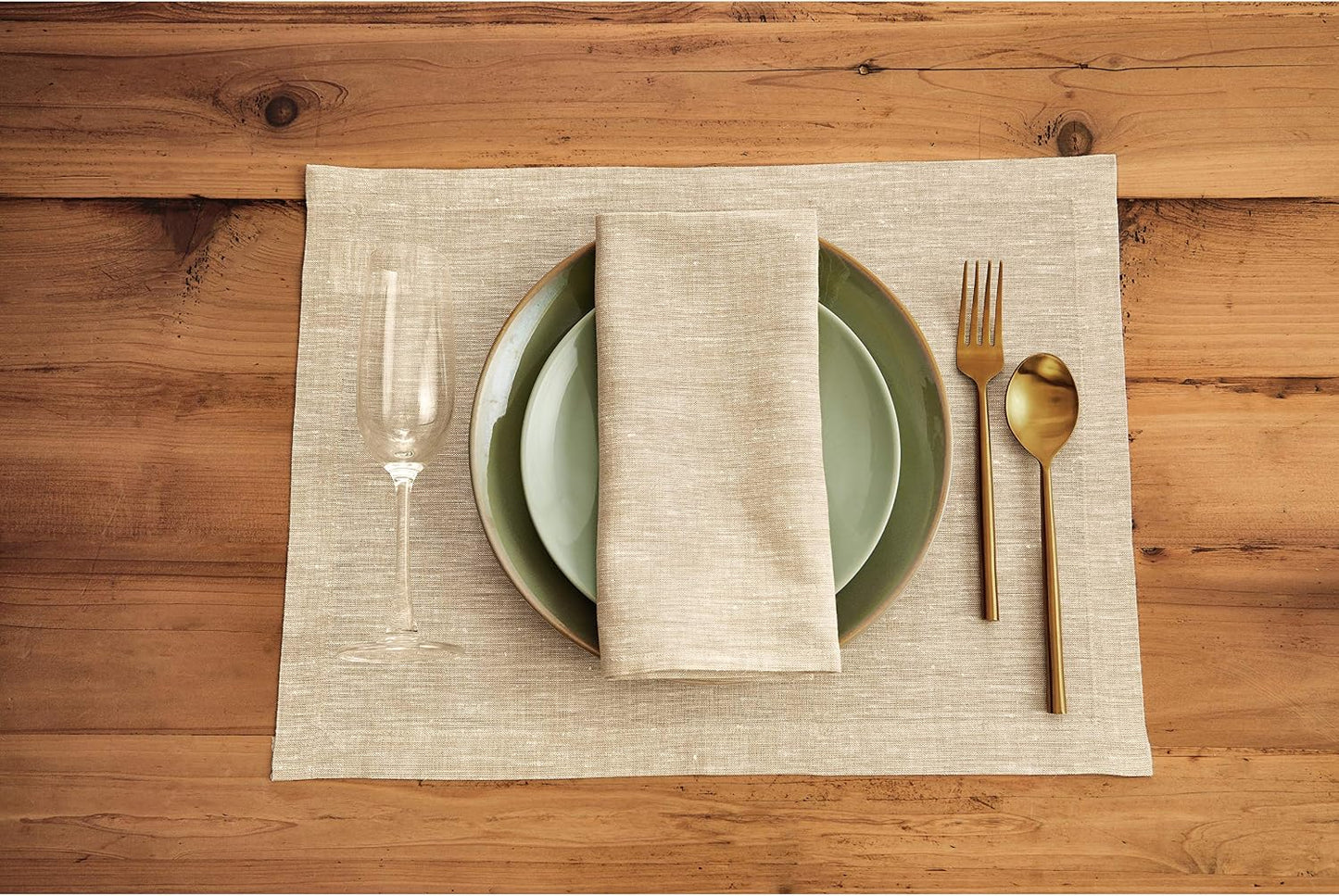 Solino Home 100% Linen Napkins Beige Textured, Athena 20 x 20 in, Set of 4 | Cloth Napkins for everyday meals, hosting