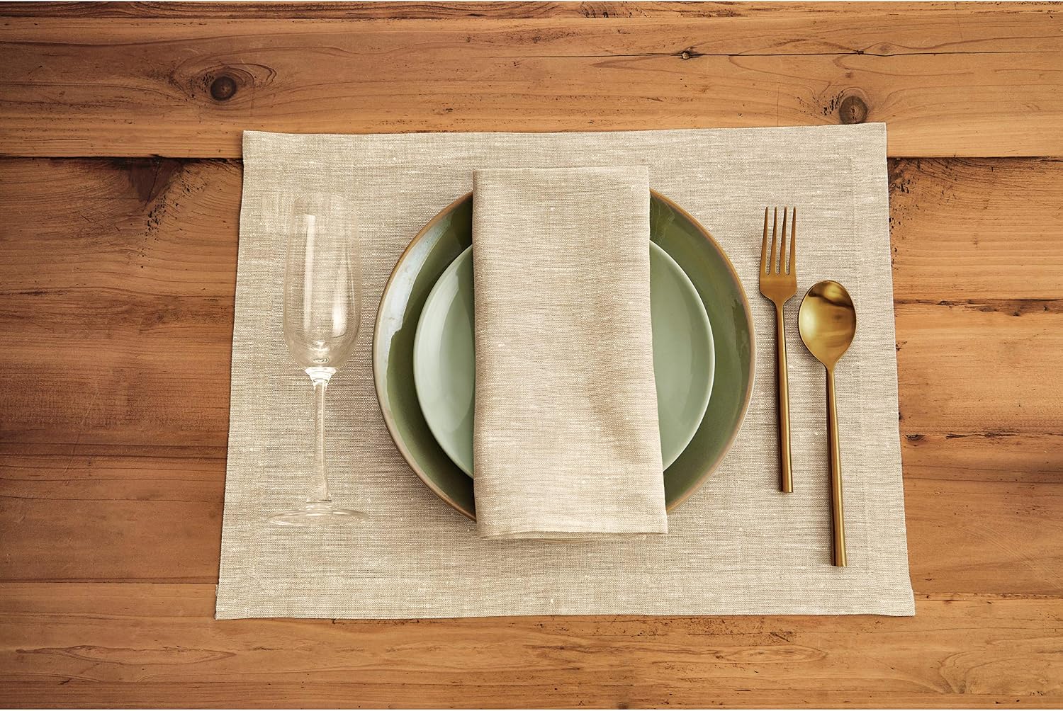 Solino Home 100% Linen Napkins Beige Textured, Athena 20 x 20 in, Set of 4 | Cloth Napkins for everyday meals, hosting