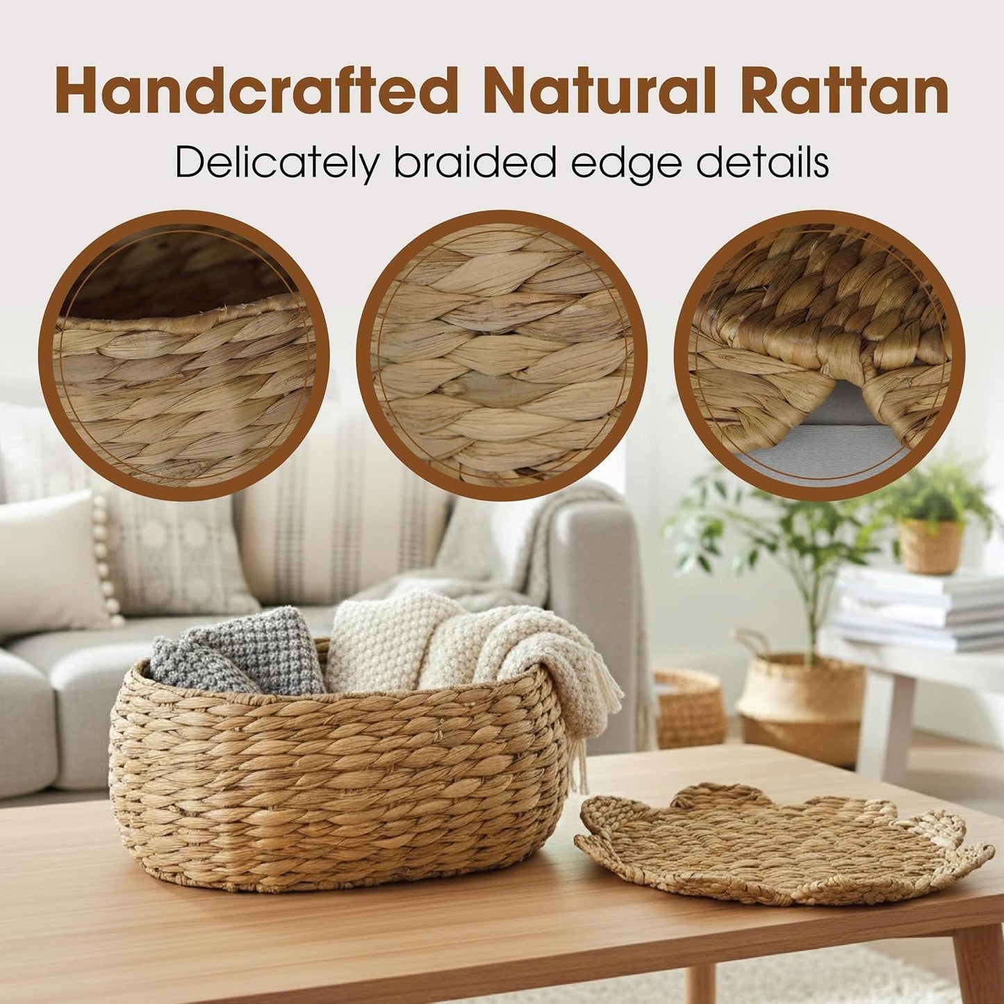 Boho Rattan Basket / Set of 2