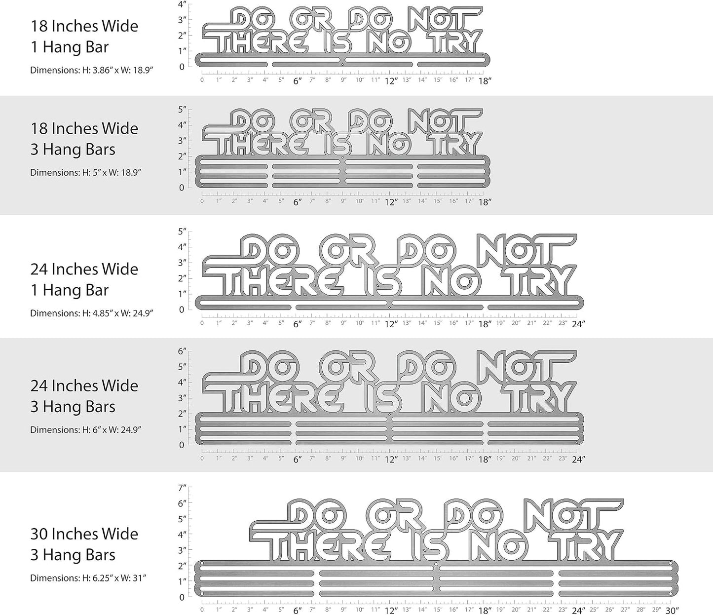 Allied Medal Hangers - Do Or Do Not, There is No Try - Multiple Medal Holder Display Rack