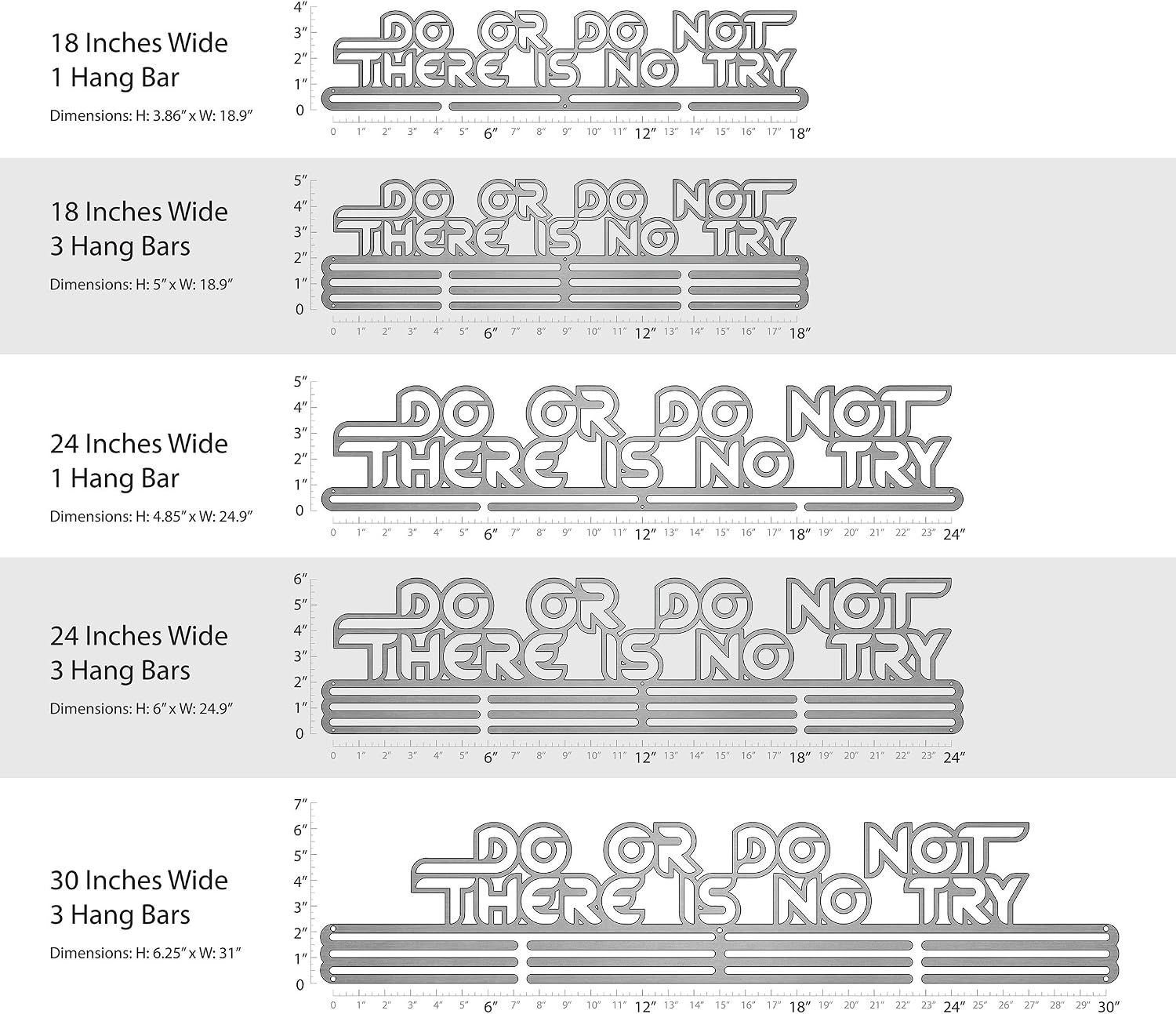 Allied Medal Hangers - Do Or Do Not, There is No Try - Multiple Medal Holder Display Rack