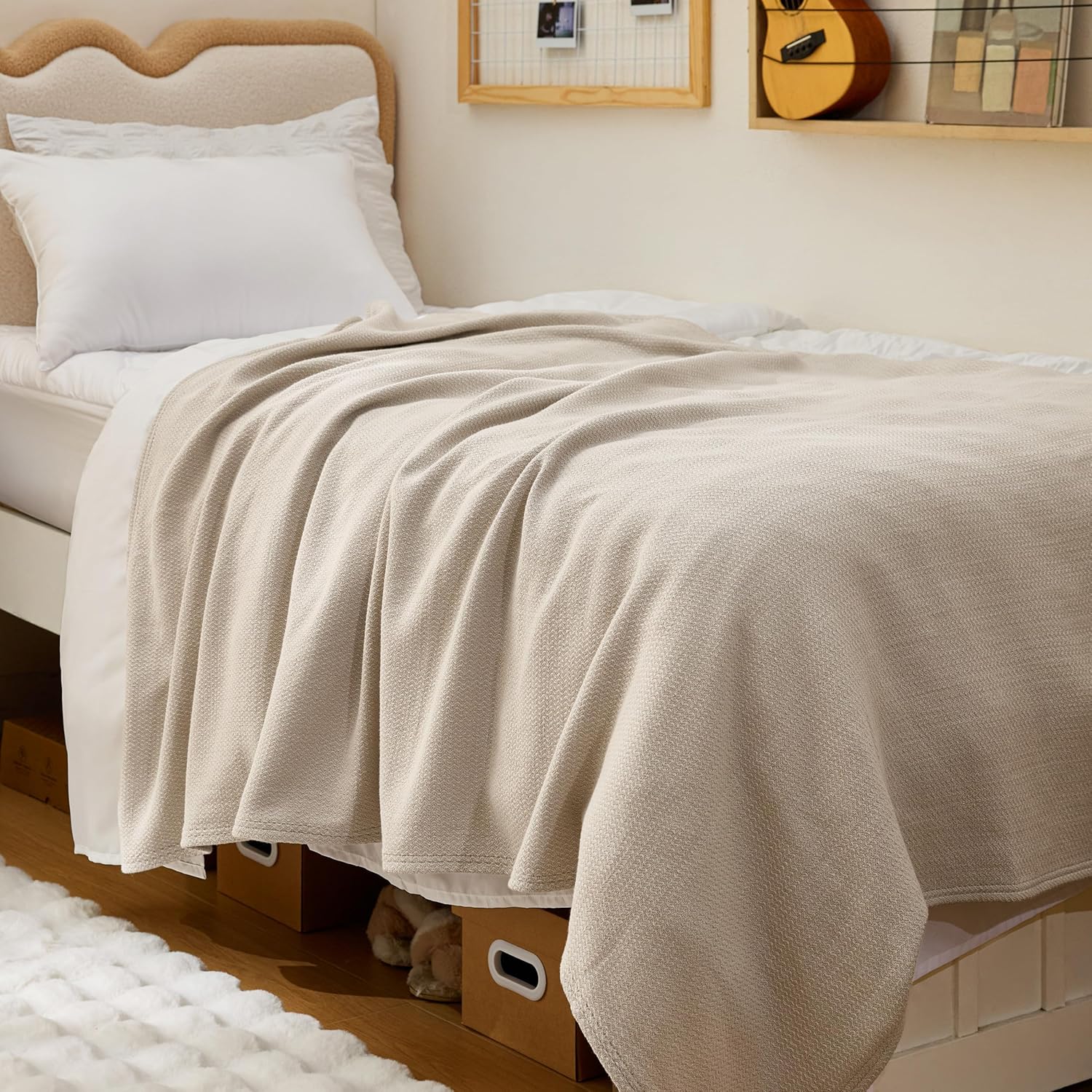 Bedsure Soft Twin Blanket for Bed Decor Gifts Lavender Fog 60"x80"