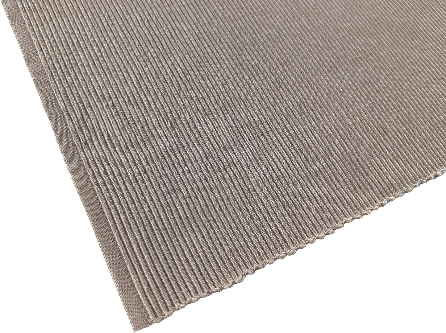 100% Cotton Ribbed Placemats - Set of 8-13 x 19 Inches - Taupe - Everyday Cloth Table Mats - Thick Construction