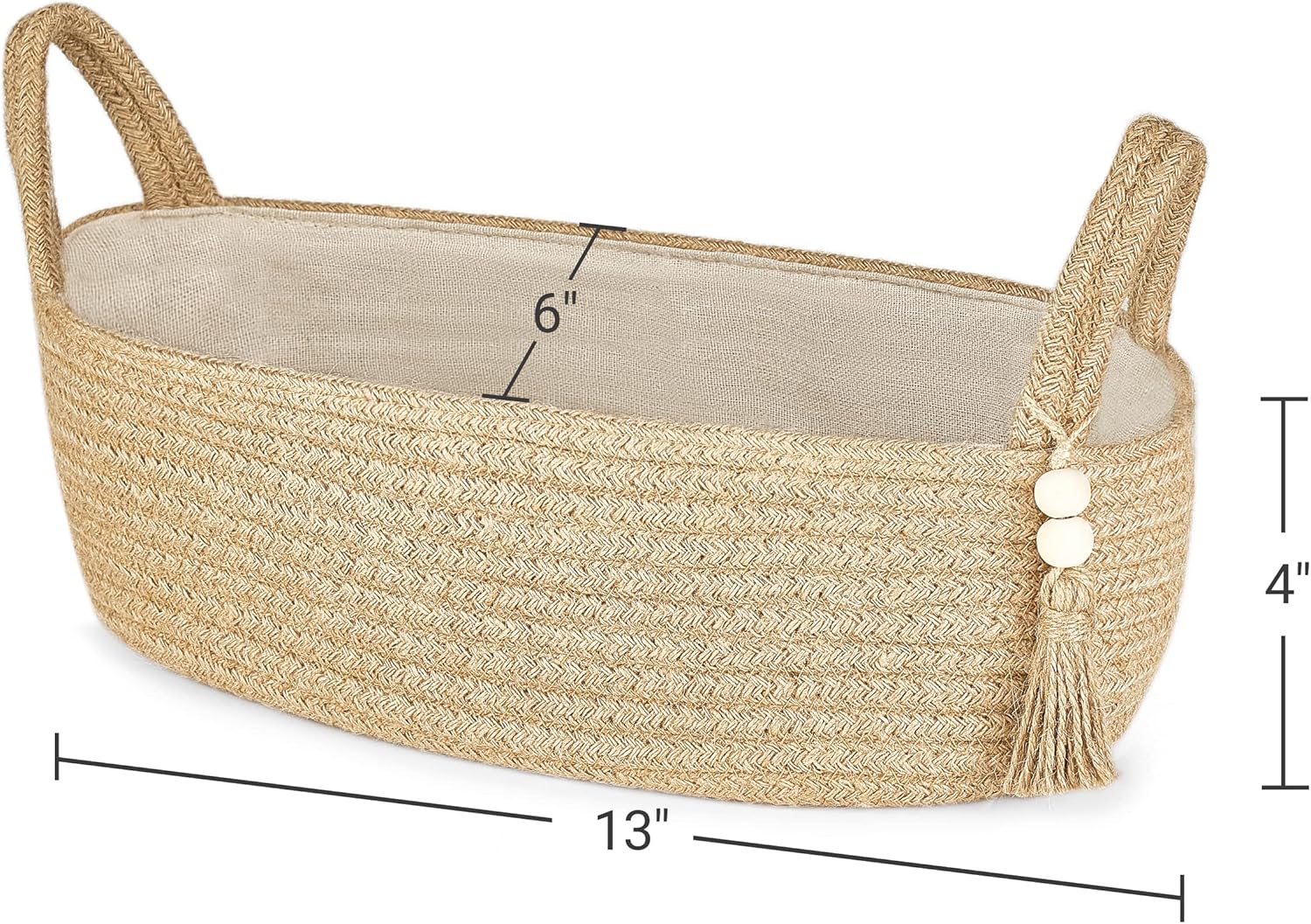 Storage Basket for Toilet Tank Top Boho Bathroom Decor Woven Rope Toilet Paper Tray / Brown / Small