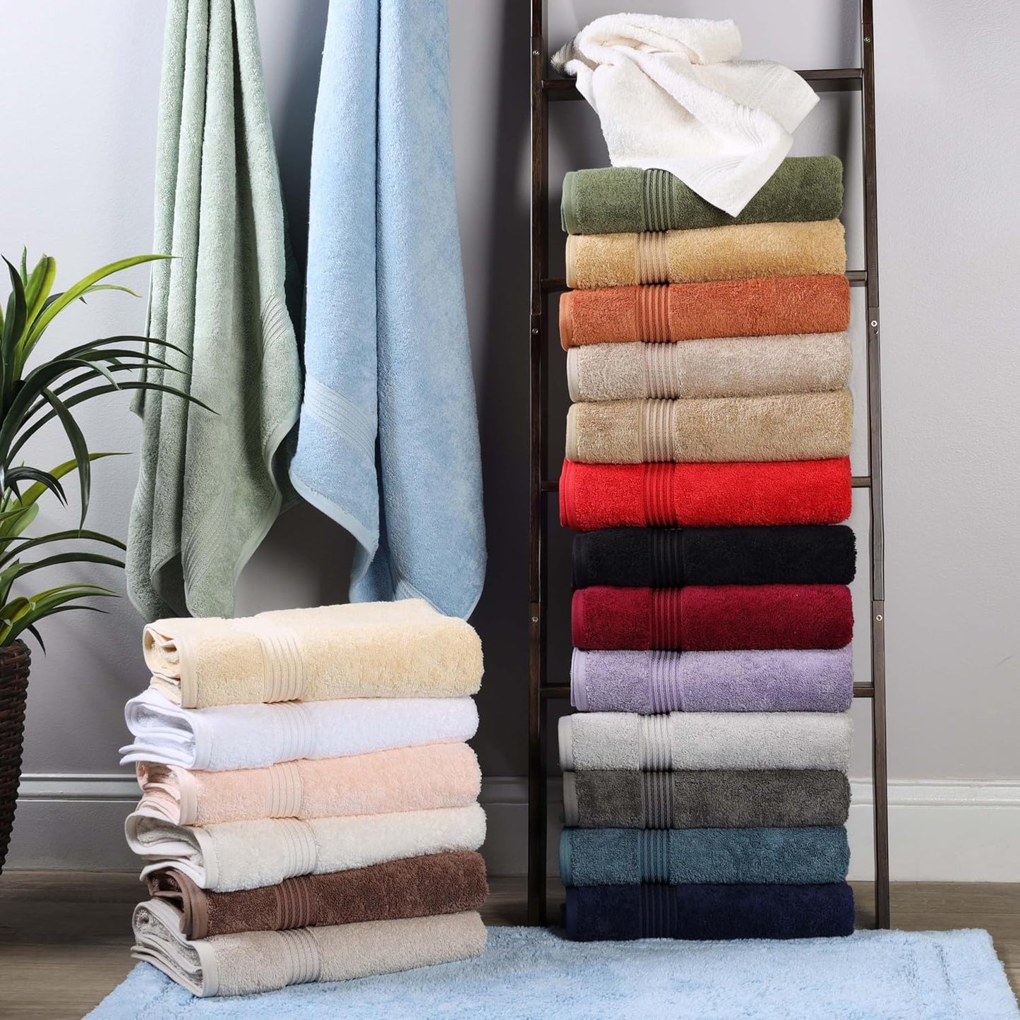 Superior Egyptian Cotton 8-Piece Hand Towel Set, Towel Basics For Quick Dry, Absorbent Small Towels, Facial, Spa