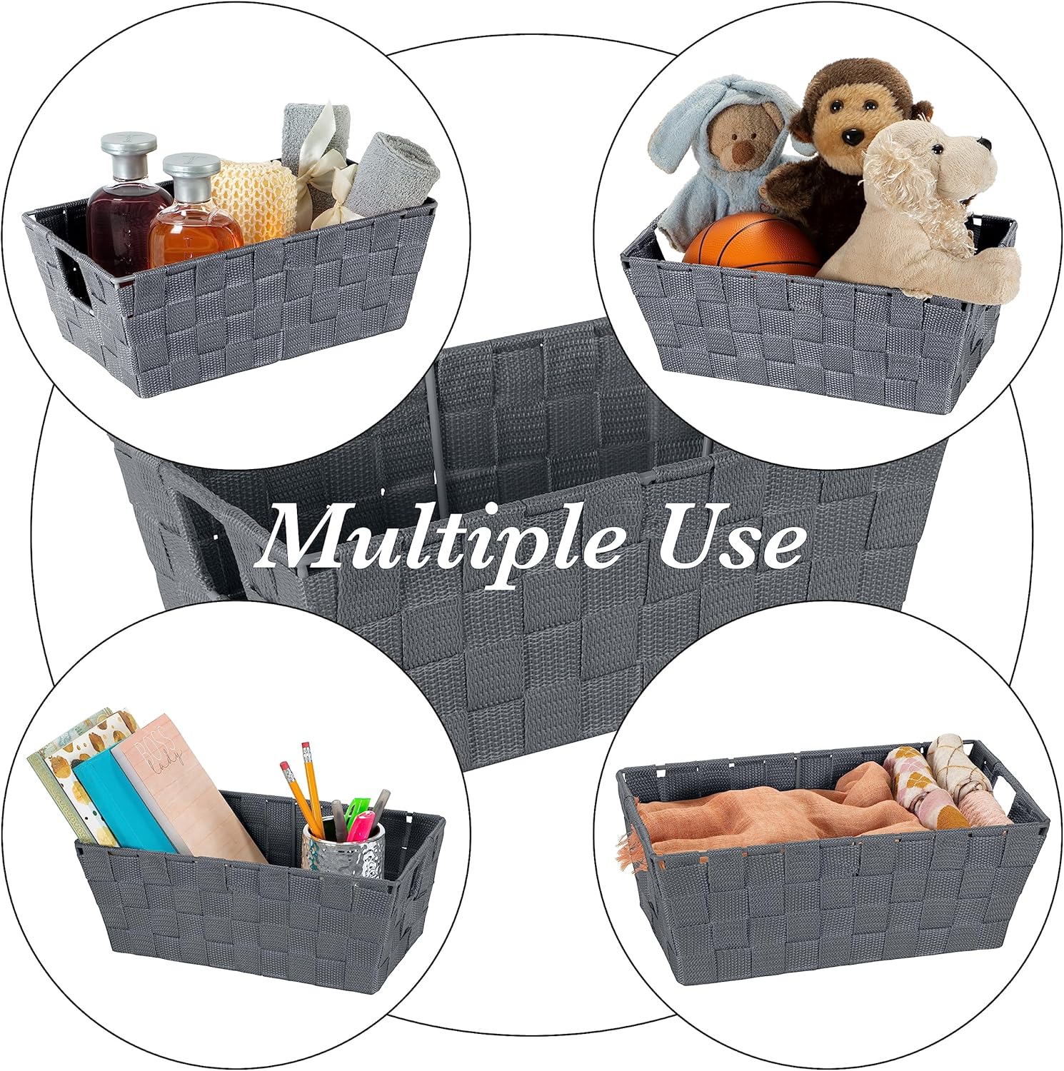 Decorative Storage Basket / Small Shelf / Grey / Set of 4