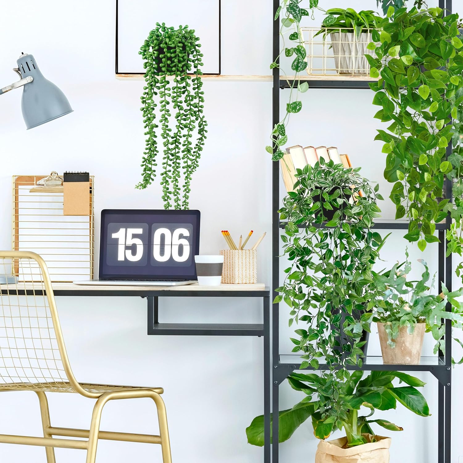Artificial Hanging Plants / Green / Set of 4