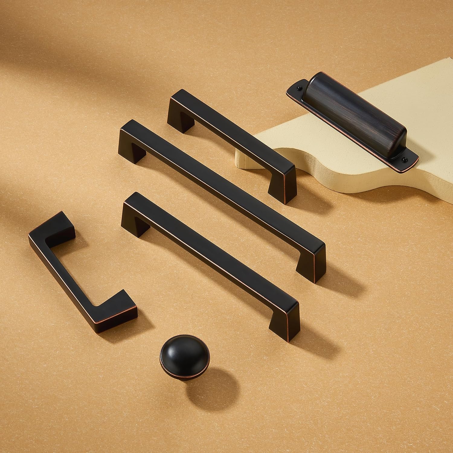 2-1/2" Drawaer Pulls Cabinet Cup / Cup Pulls 2-1/2" Hole Center / Oil Rubbed Bronze / Set of 10