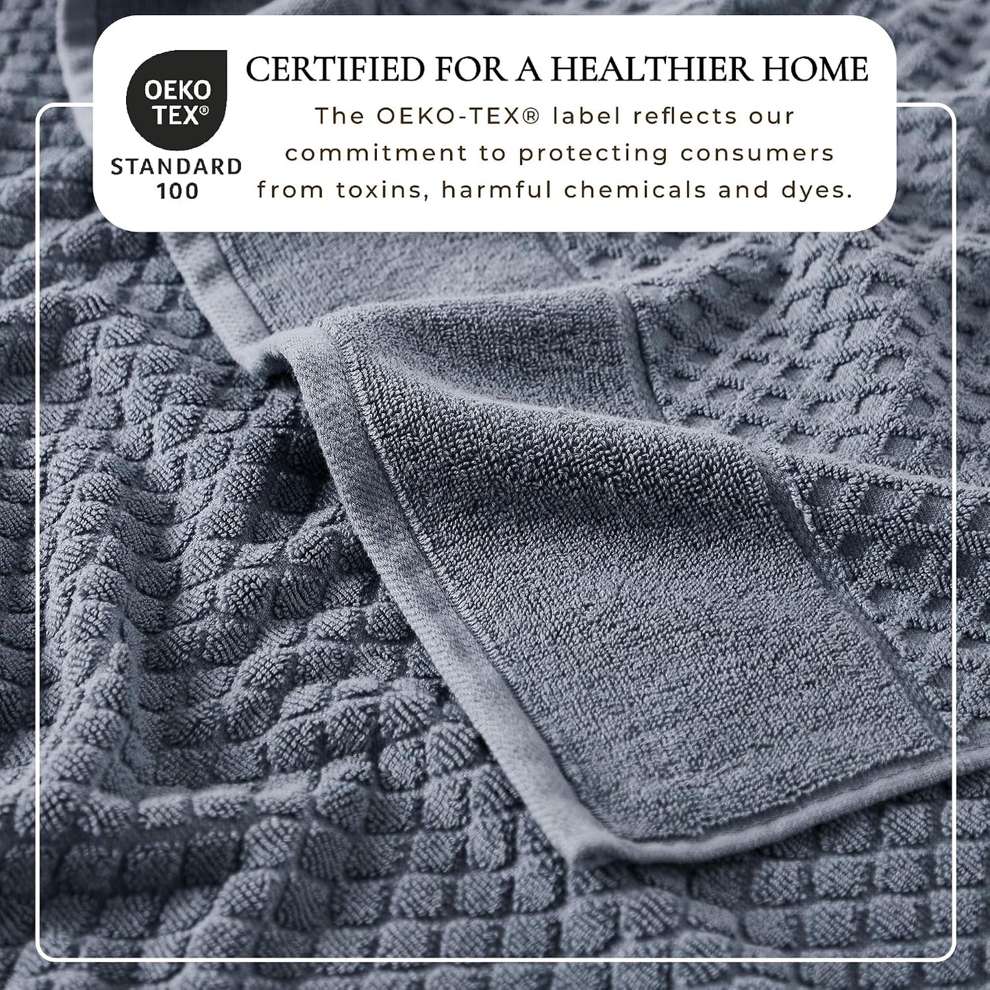Great Bay Home Hand Towels - 100% Cotton 6 Pack 26x16 Hand Towel Set - Absorbent, Durable, Quick-Dry Towels for
