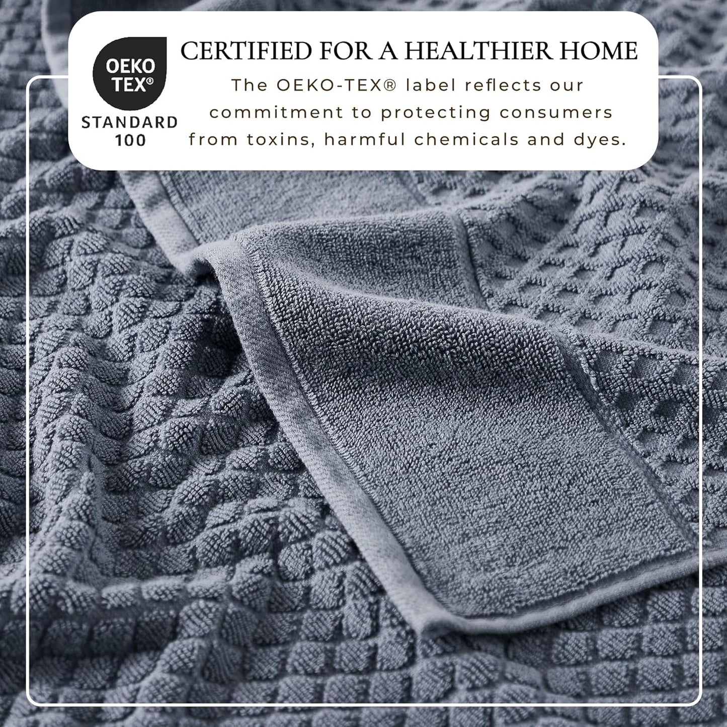 Great Bay Home Bath Towels - 100% Cotton 4 Pack 54x27 Bath Towel Set - Absorbent, Durable, Quick-Dry Towels for