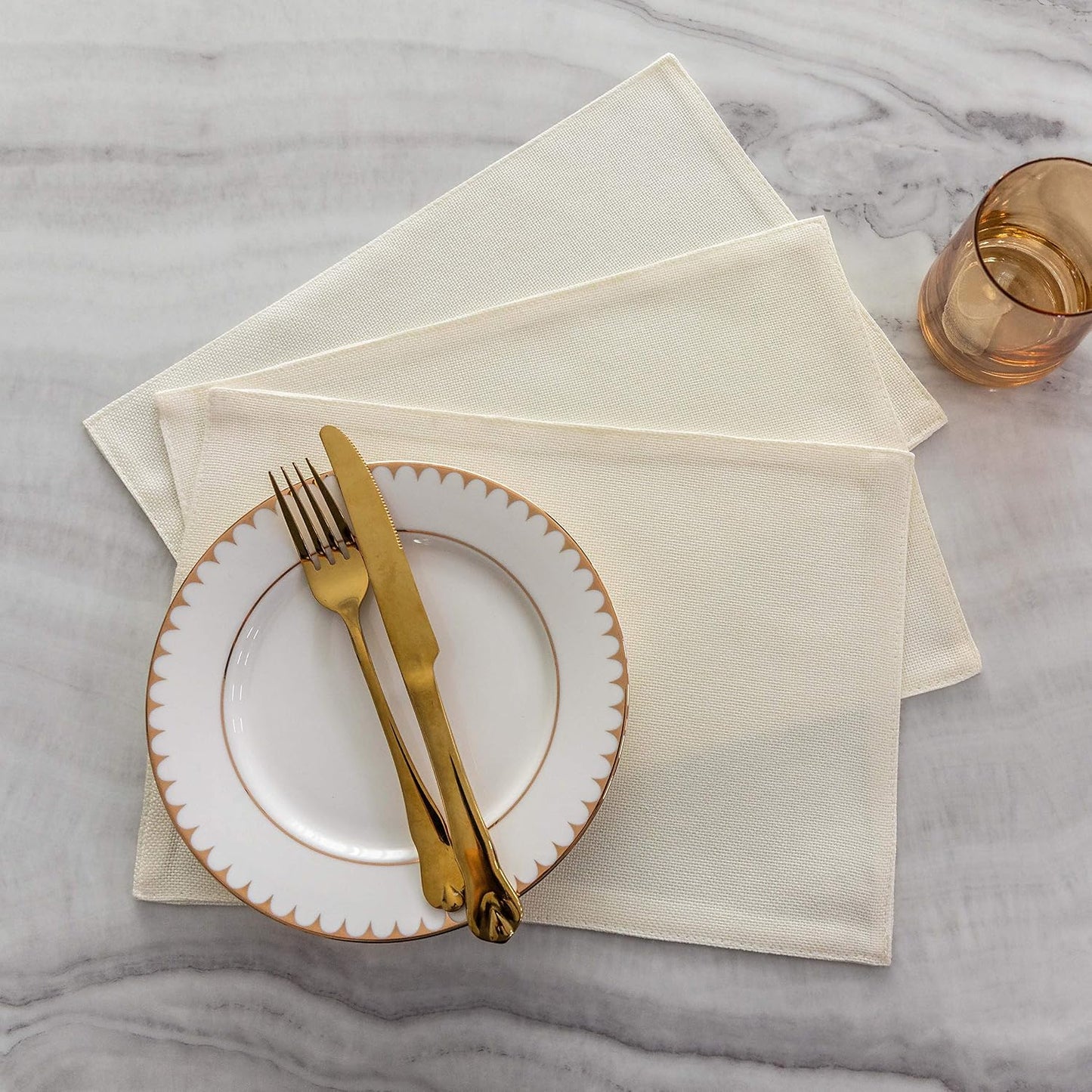 Home Brilliant Place Mats Indoor Set of 6 Cloth Place Mat Heat Resistant Dining Table Place Mats for Kitchen Table, 13