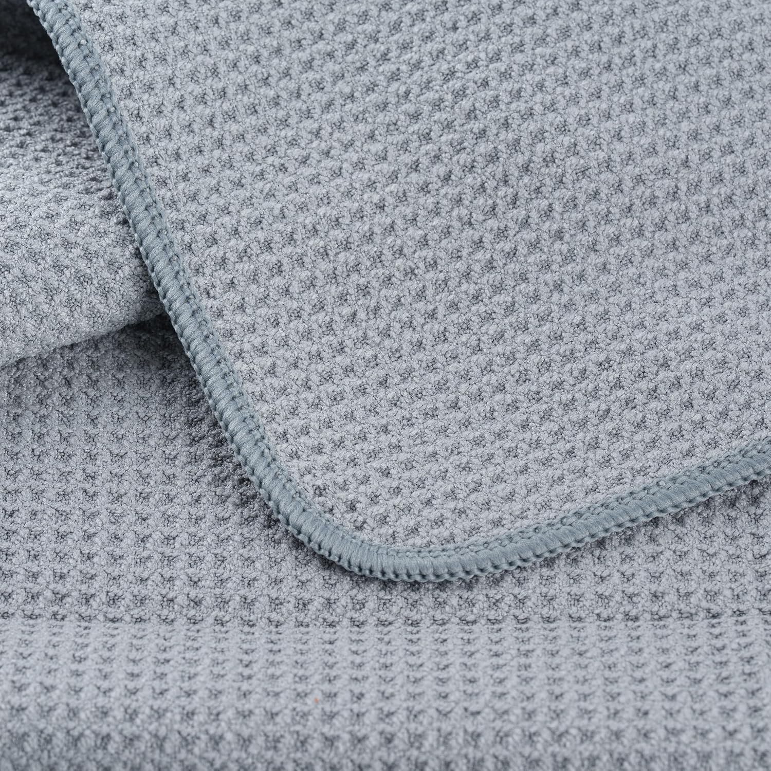 POLYTE 340 GSM Microfiber Waffle Kitchen Dish Tea Towel, 16x28 in, 12 Pack | Lint Free, Quick Dry
