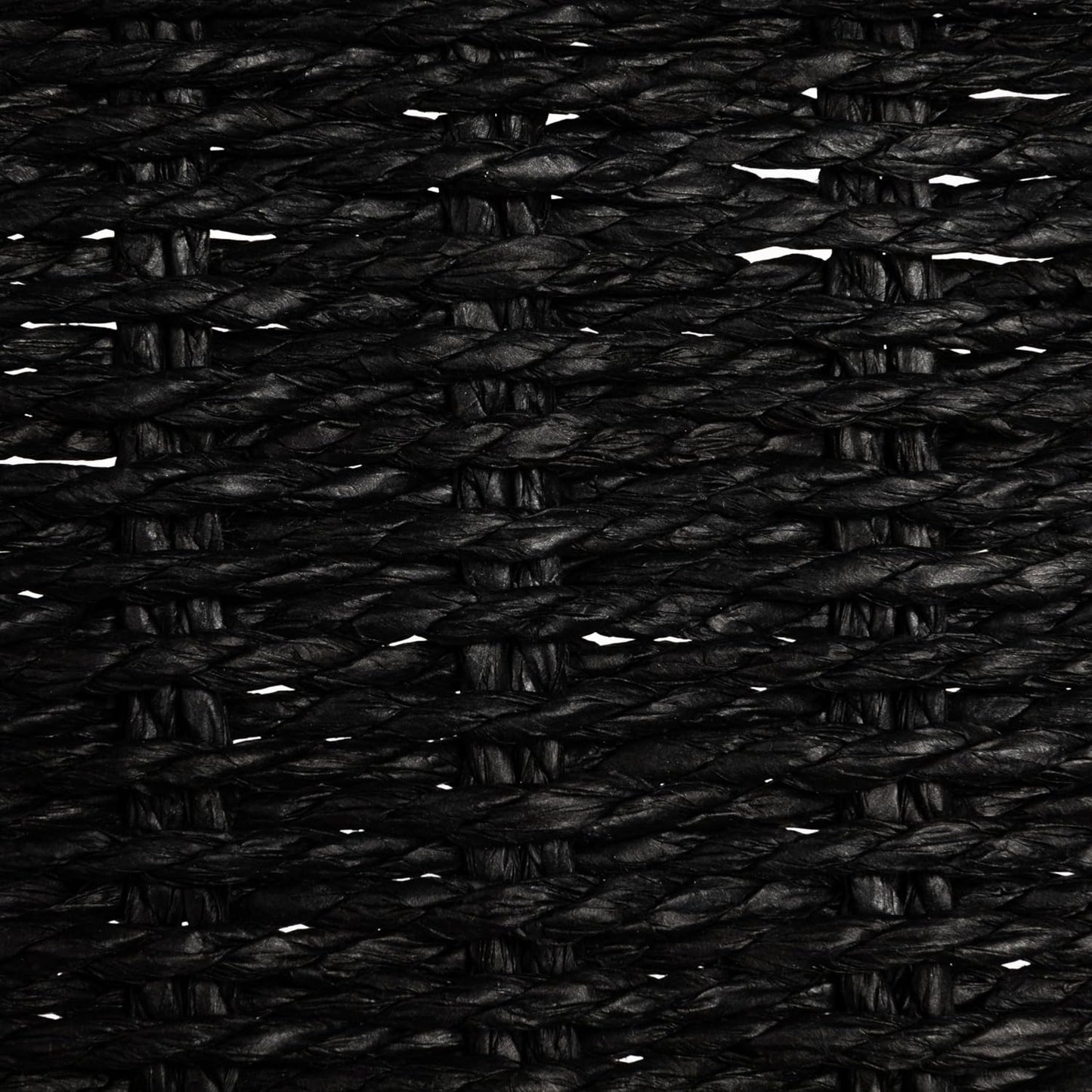 Handwoven Paper Rope Rectangular Storage Basket / Black Paper Rope