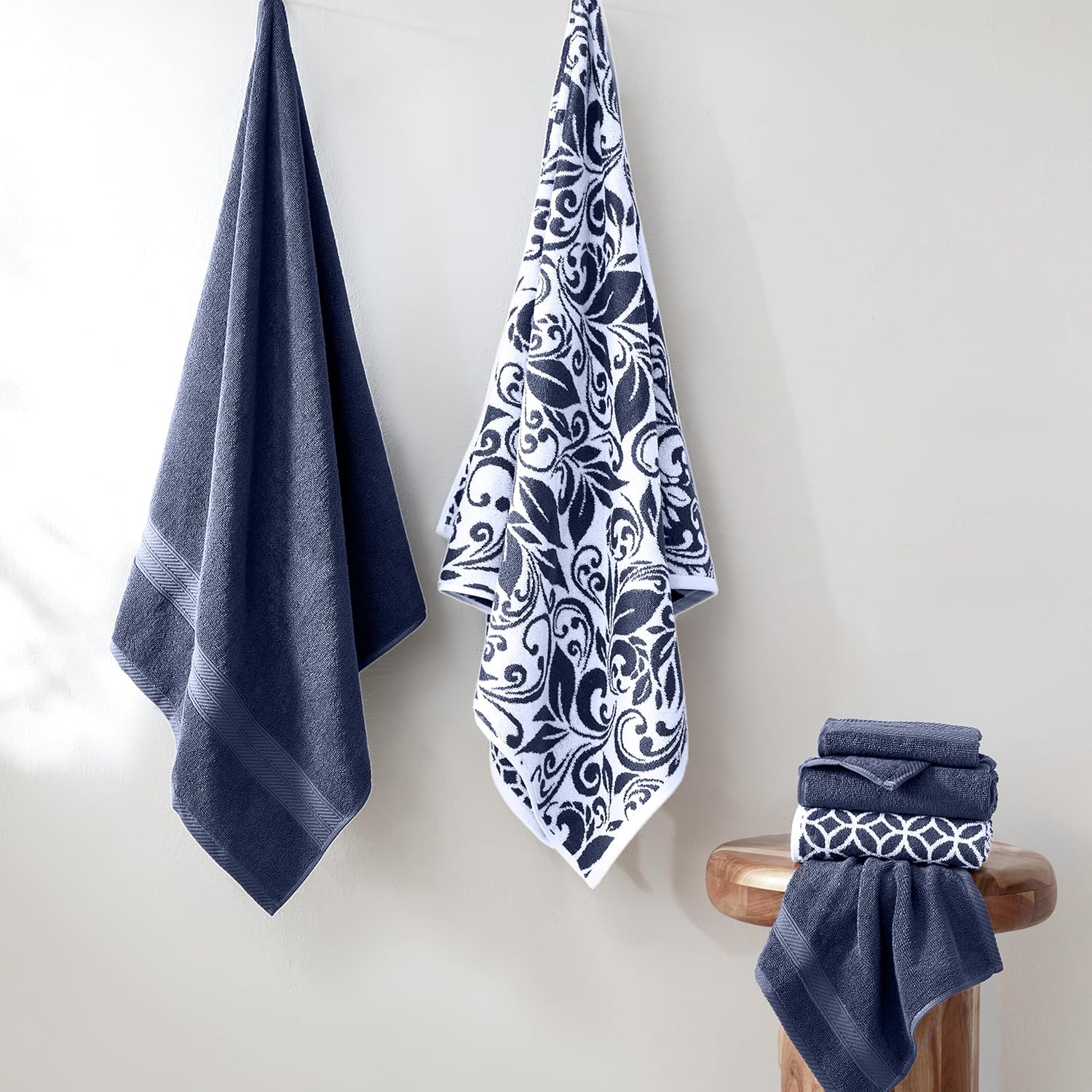 Modern Threads 6 Piece Bath Towel Set – Bathroom Set with 2 Bath Towels, 2 Hand Towels, and 2 Wash Cloths – 100%