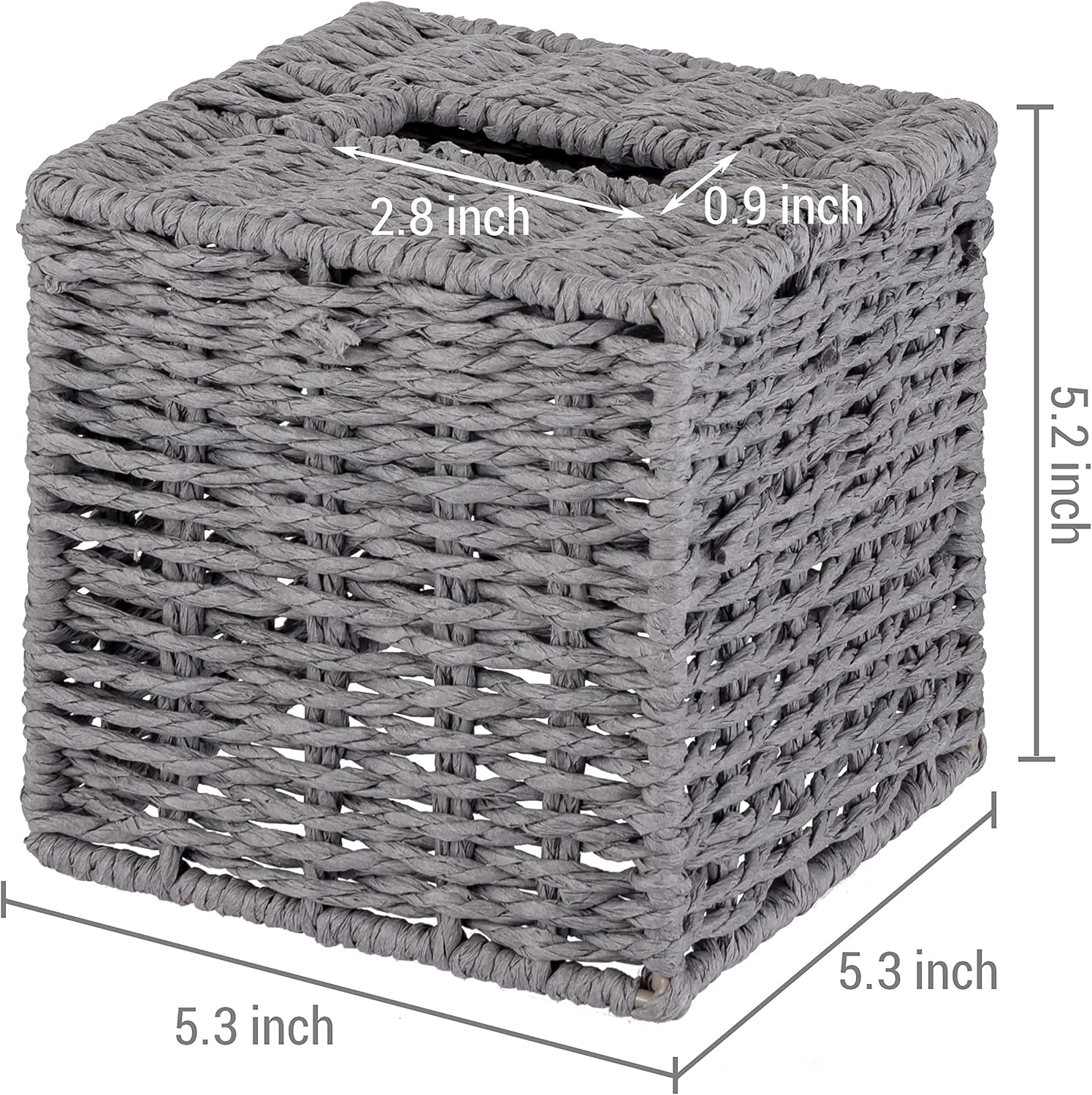 Woven Cube Tissue Holder / Gray