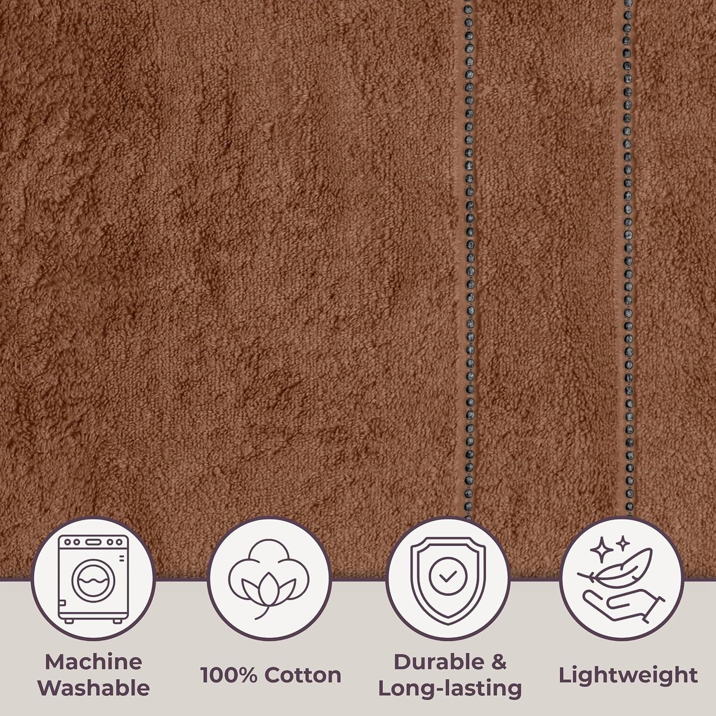 Lavish Home Bathroom Towels Set, Chocolate Brown, Set of 6