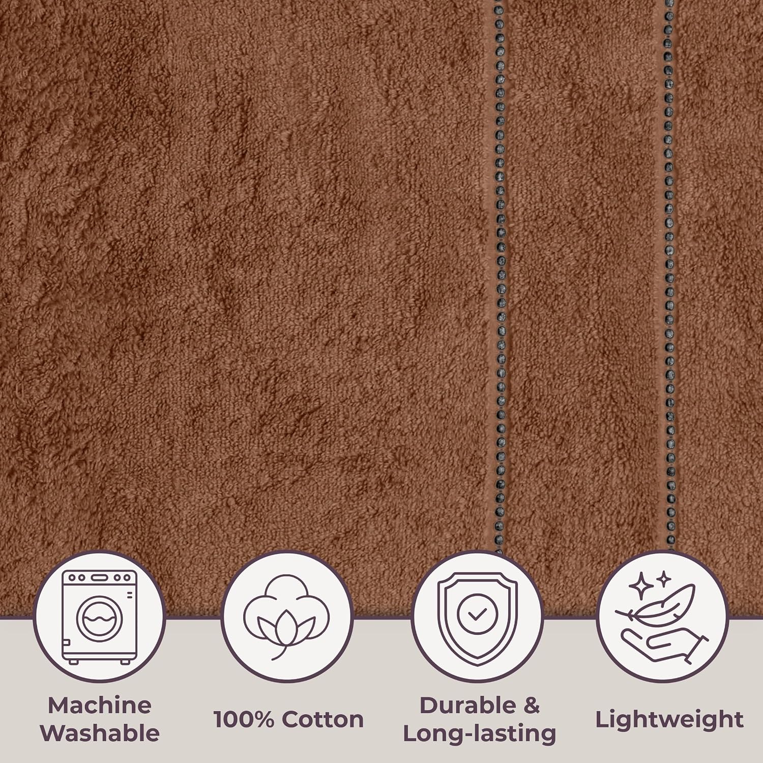 Lavish Home Bathroom Towels Set, Chocolate Brown, Set of 6