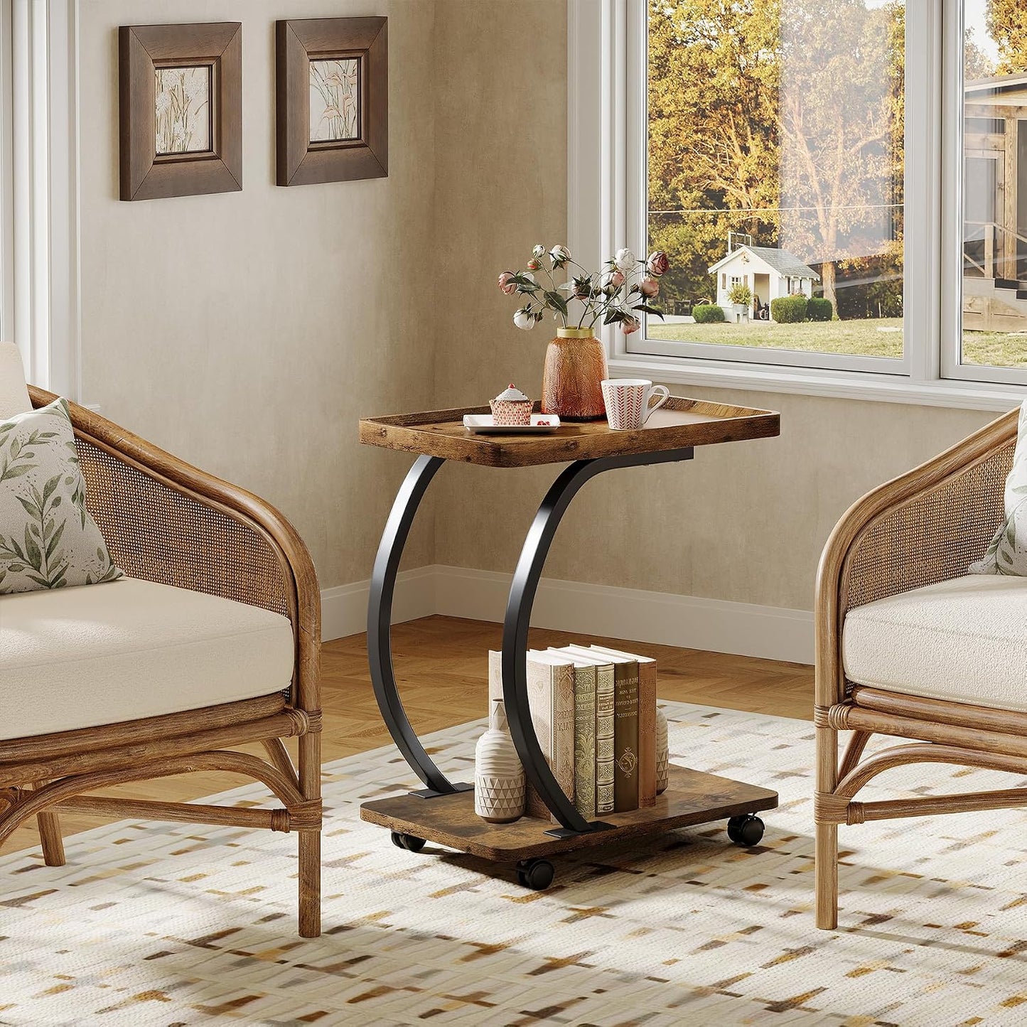 Wood Bedside Snack Couch Table
