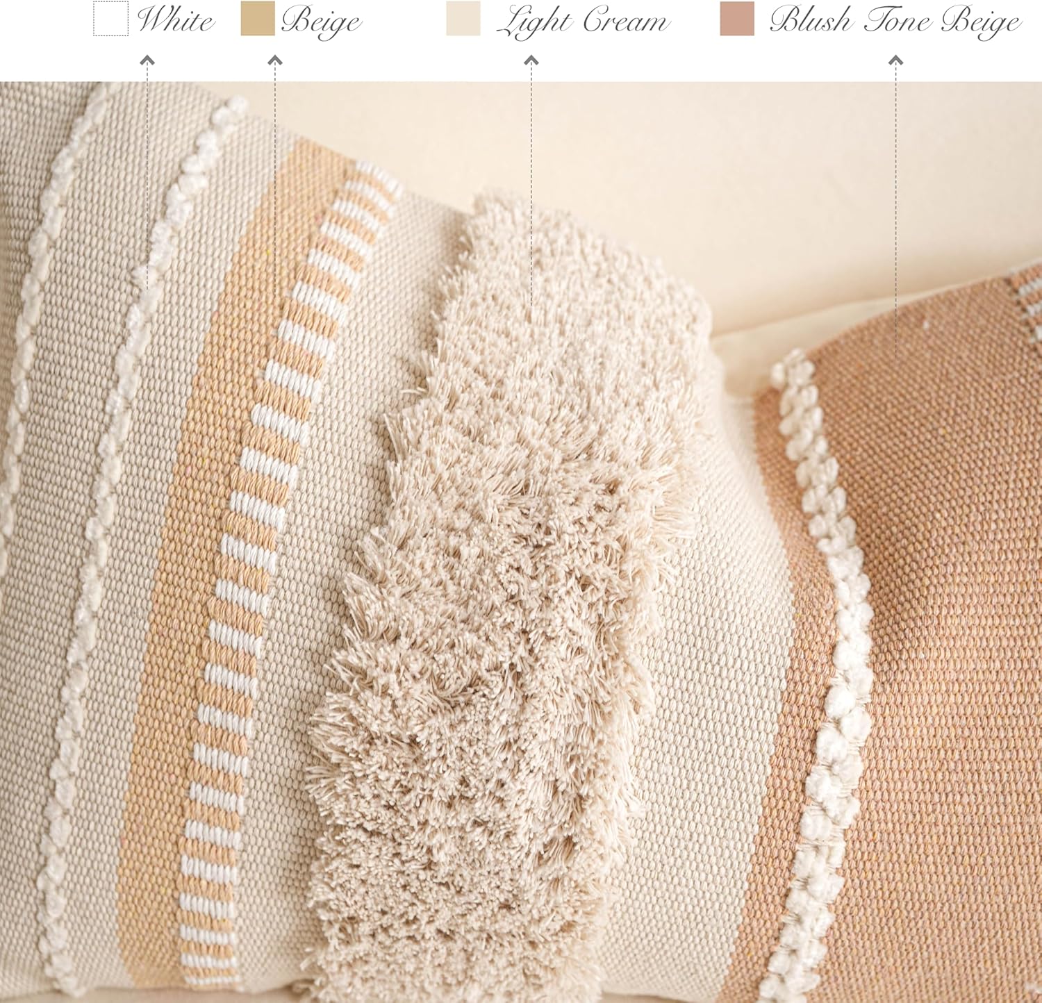 Throw Pillow Cover / 20 x 20 / Cream