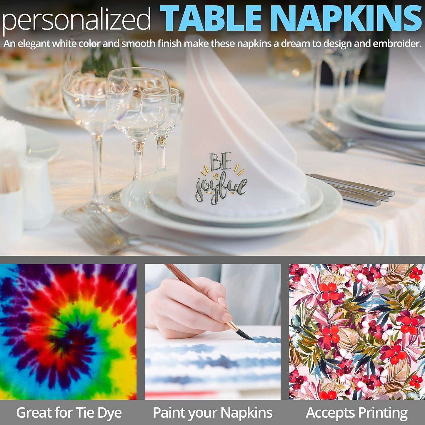 Aunti Em's Kitchen Natural Cotton Napkins Cloth 20 x 20 Oversized 100% Natural Bulk Linens for Dinner, Events