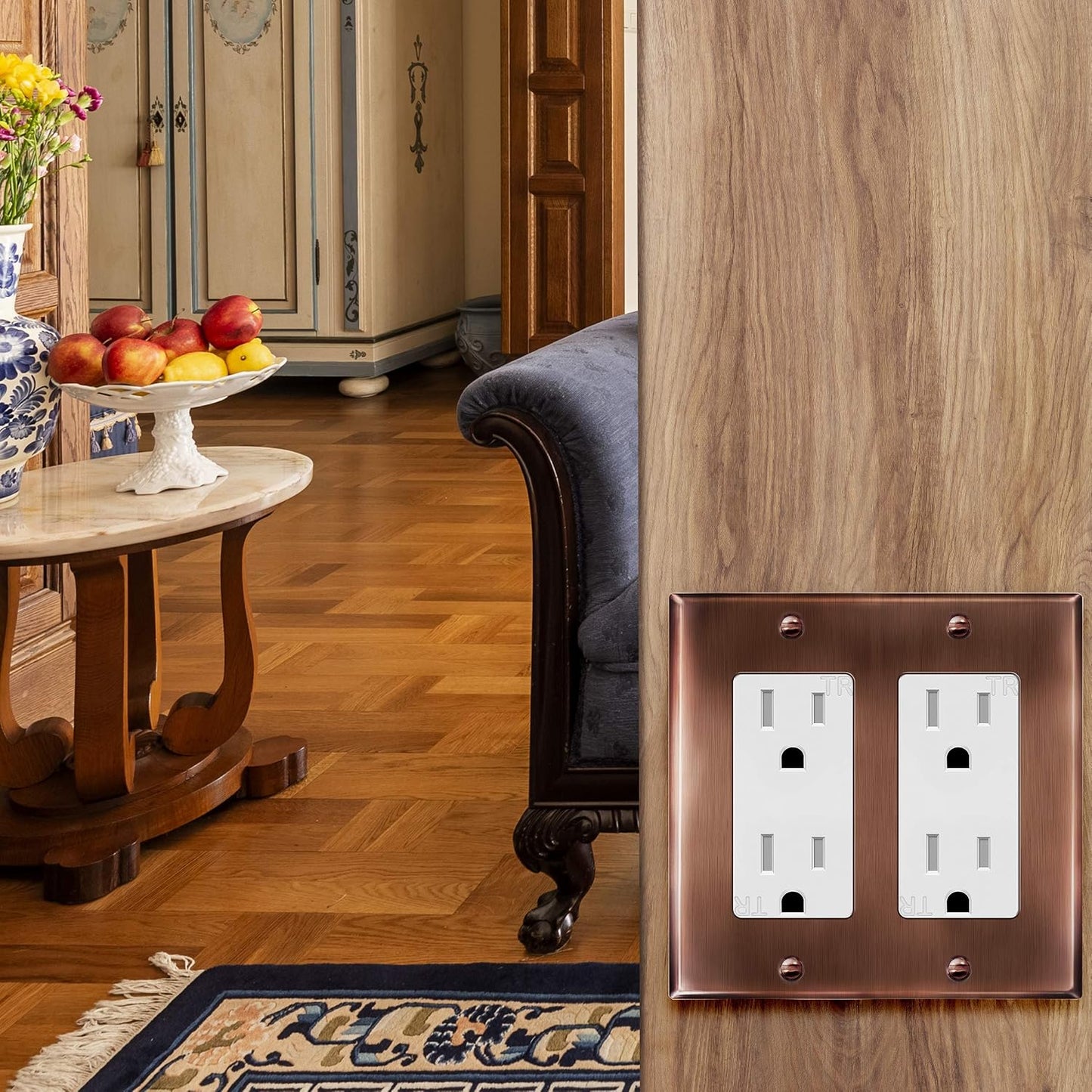 ENERLITES Double Decorator Switch or Receptacle Metal Cover Plate, Stainless Steel 201 Wall Plate, Corrosion Resistant