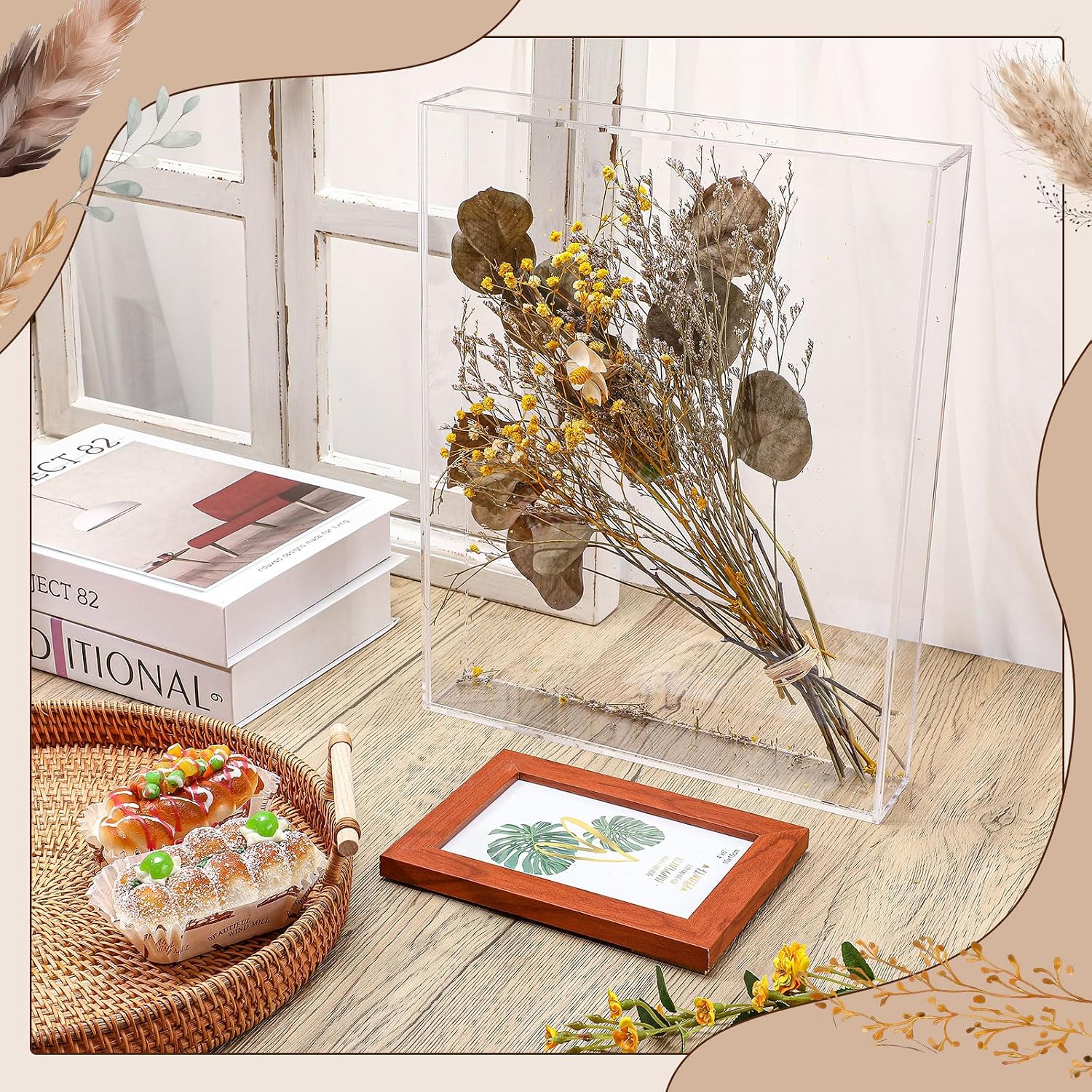 Barydat 2 Pcs 11'' x 14'' Acrylic Shadow Boxes Display Cases, Shadow Box DIY Frame Clear Acrylic Display Cases Wedding