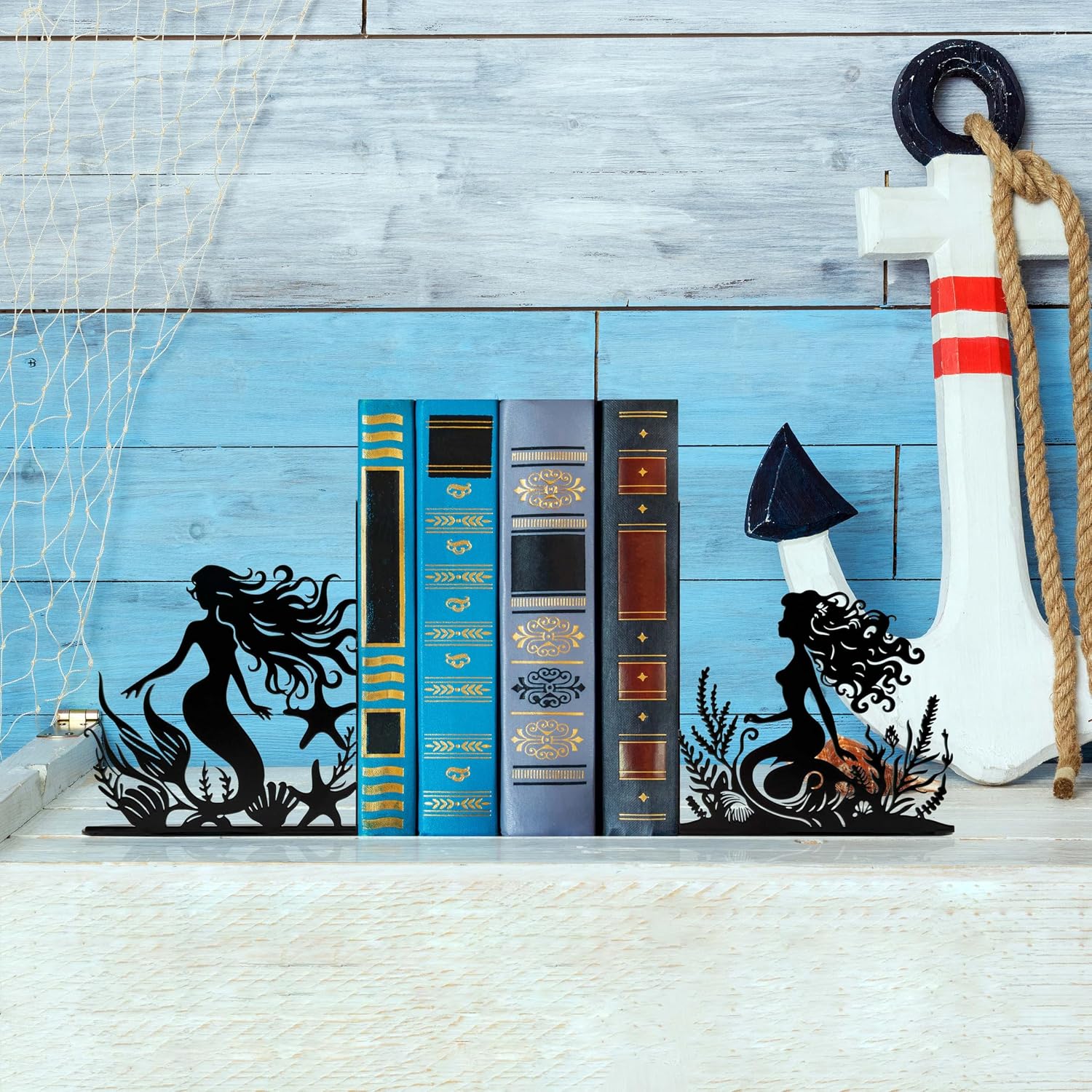 Mermaid Metal Bookends for Books