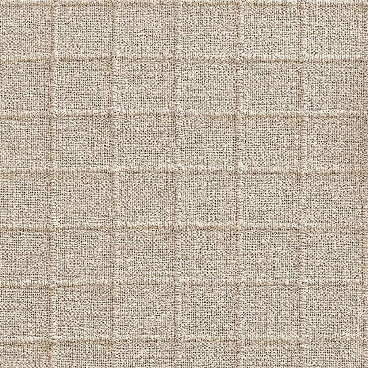 Artisanal Grid Decorative Linen Placemats Set of 6, Neutral Beige | Thick Heavy Textured Washed Linen Place Mats