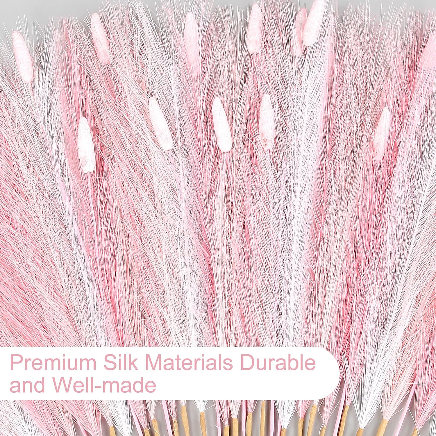 Bunny Tails Bulk Artificial Dried Flowers Small Vase / Pink / 23.6 Inch / Set of 45