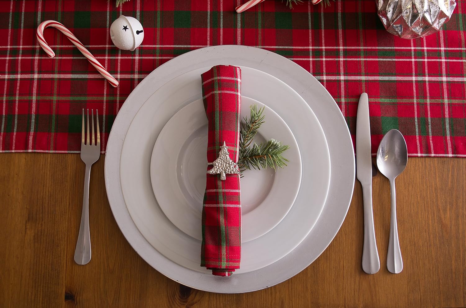 DII Christmas Thanksgiving Holiday Tabletop Décor Collection Decorative Napkin Ring Holder Set, 2" Diameter, Silver